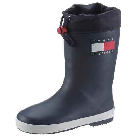 Tommy Hilfiger Gummistiefel Regenstiefel, Matsch-Schuh, Regenschuh mit praktischer Zuglasche