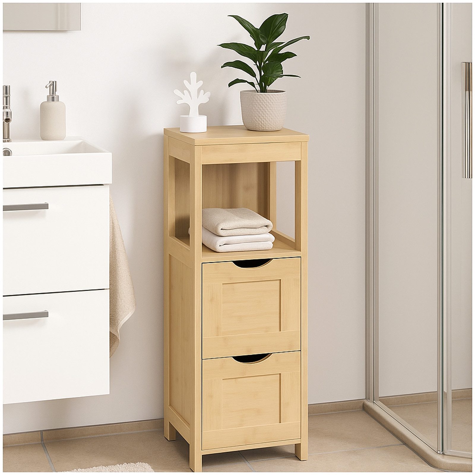 HTI-Living Midischrank Badezimmerschrank Carol (1-St) Beistellschrank Mehrzweckschrank Kommode