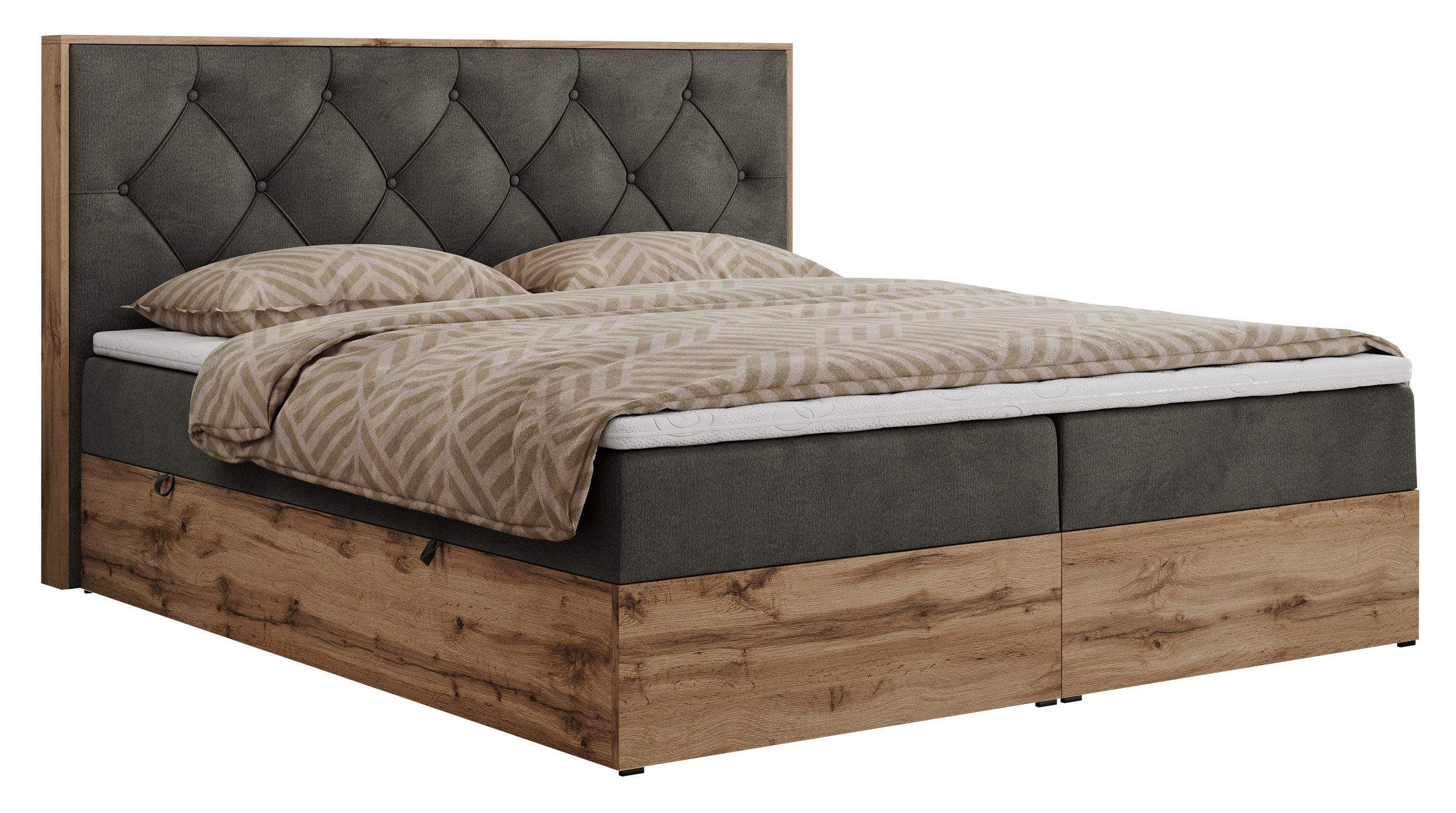 MKS MÖBEL Boxspringbett VENETO (Polsterbett, zwei günstig online kaufen
