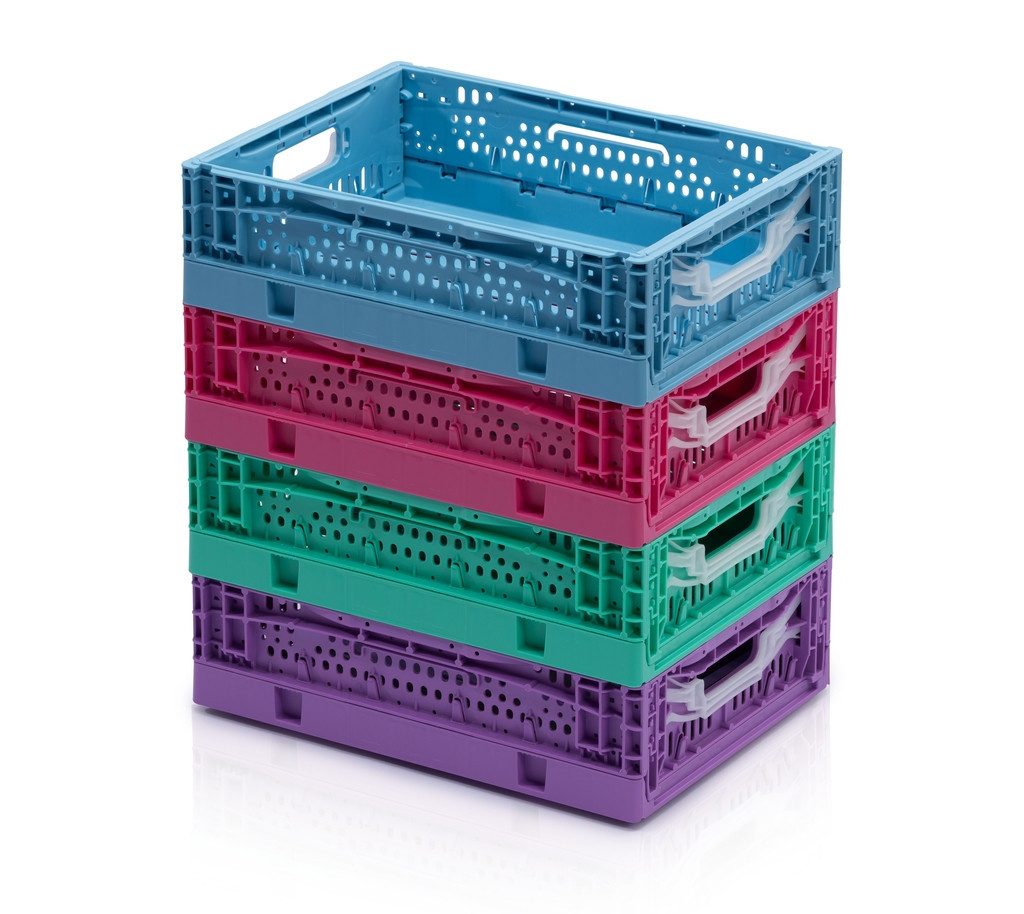 1a-Topstore Klappbox "FOLDY" in 4 trendigen Designfarben, gelocht