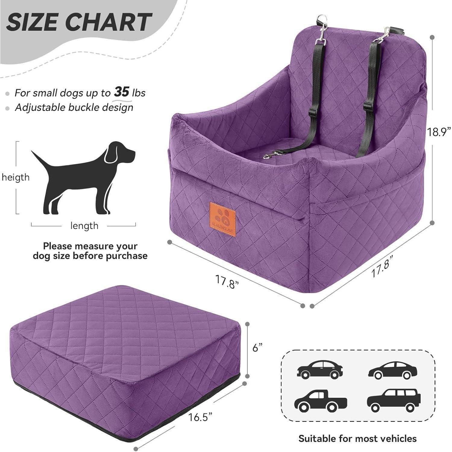 LuxusKollektion Hunde-Autositz Hundeautositz klein mittel abnehmbar 35 Pfund Lila