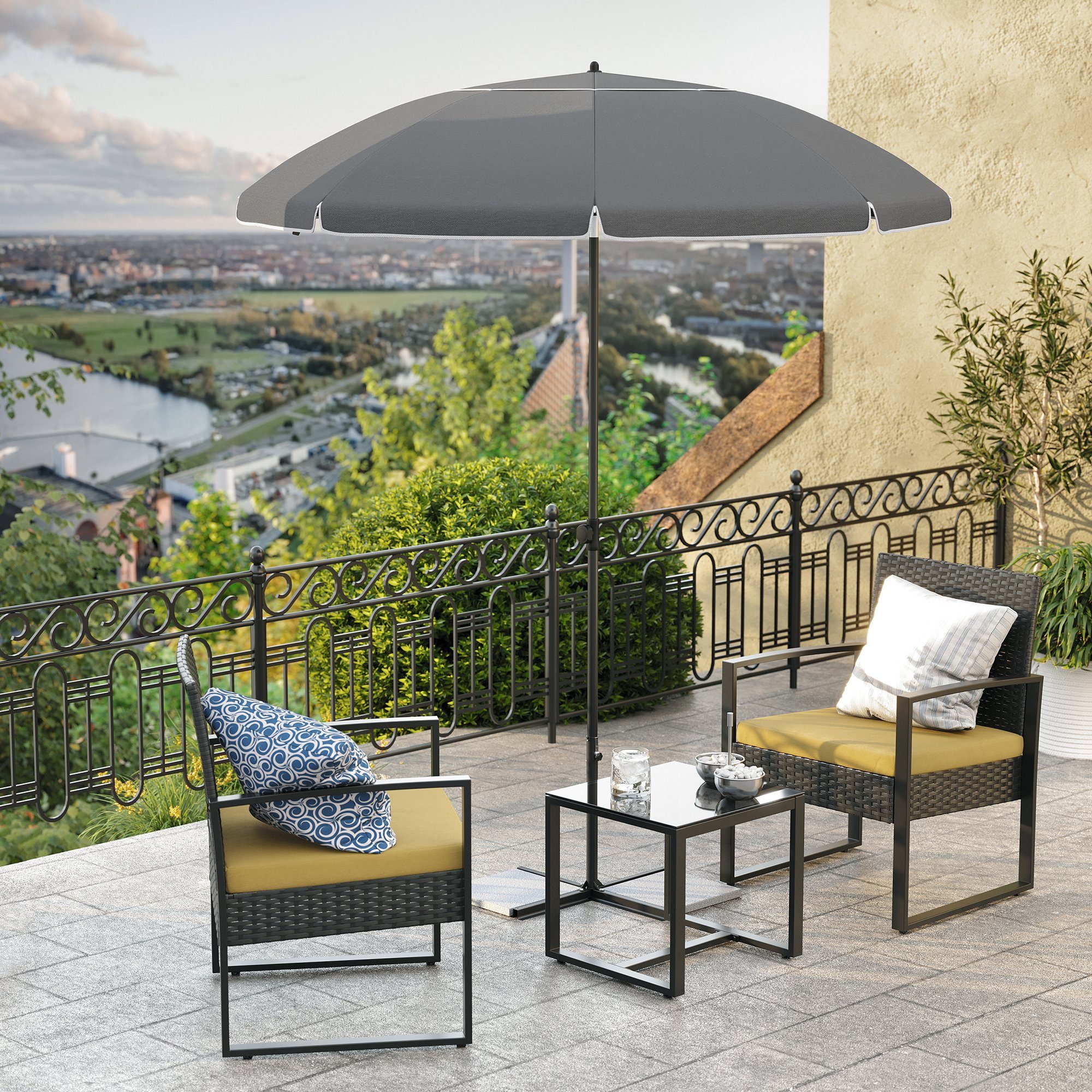 SONGMICS Sonnenschirm »GPU60/65«, Sonnenschirm für Strand, Ø 160 cm/Ø