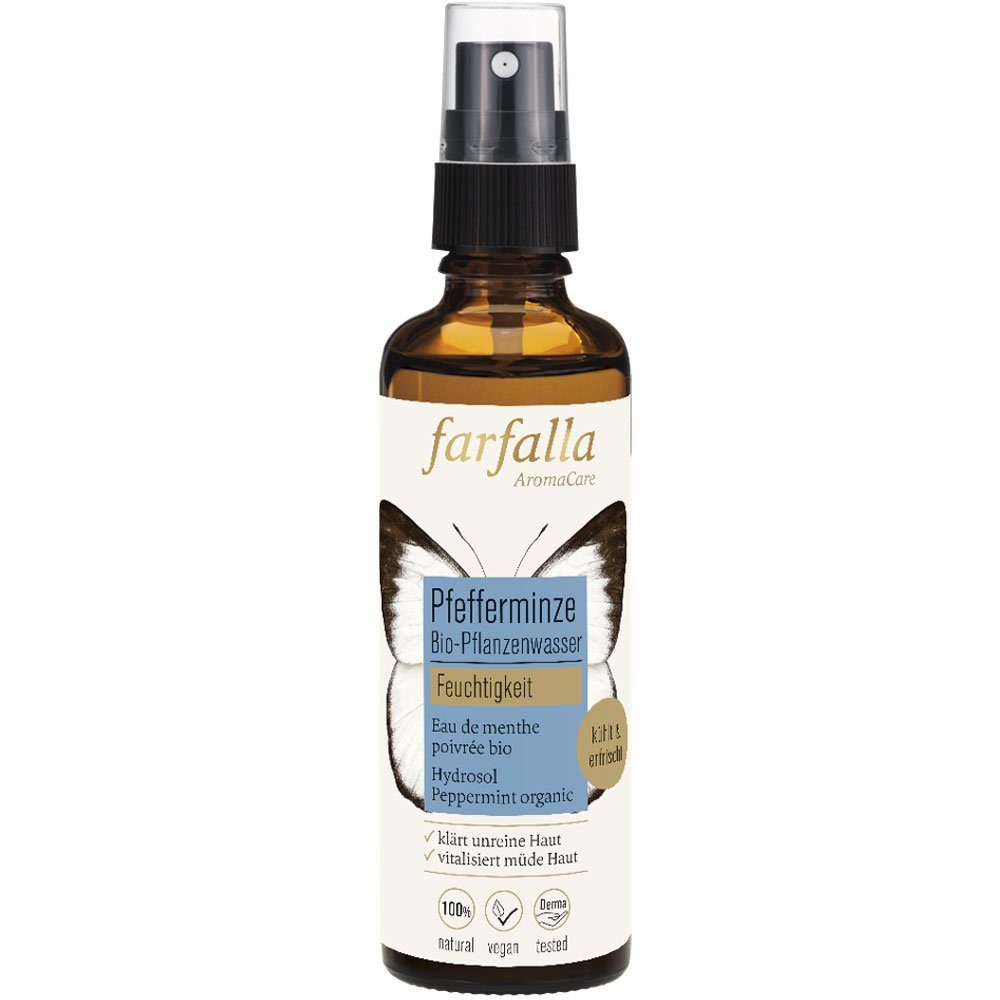 Farfalla Essentials AG Gesichtspflege Pfefferminze Bio-Pflanzenwasser Feuchtigkeit, 75 ml
