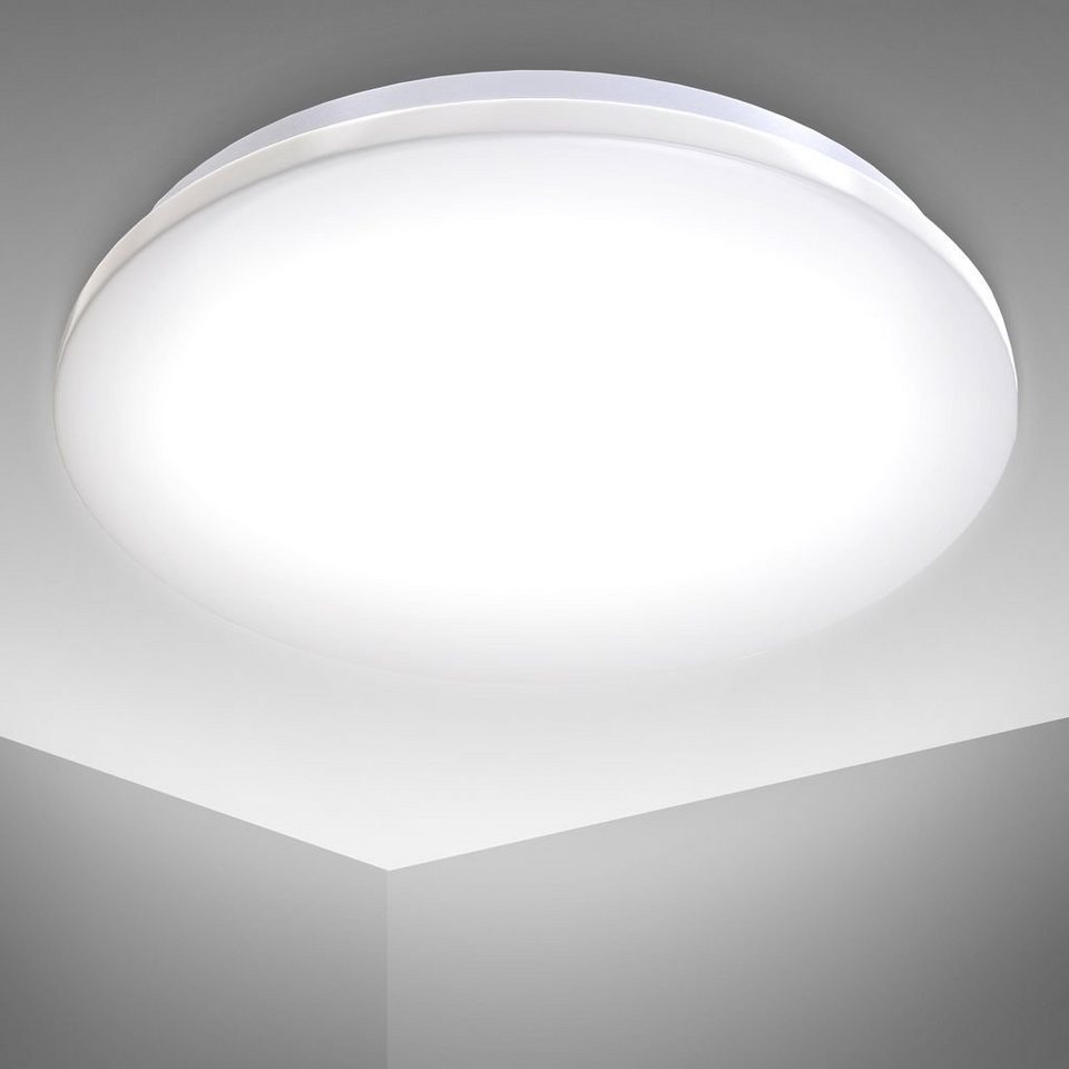 12W BKL1178, IP44 Deckenleuchte Neutralweiß, 4.000K LED integriert, 1.200lm B.K.Licht 29cm Badleuchte Deckenlampe Weiß - fest