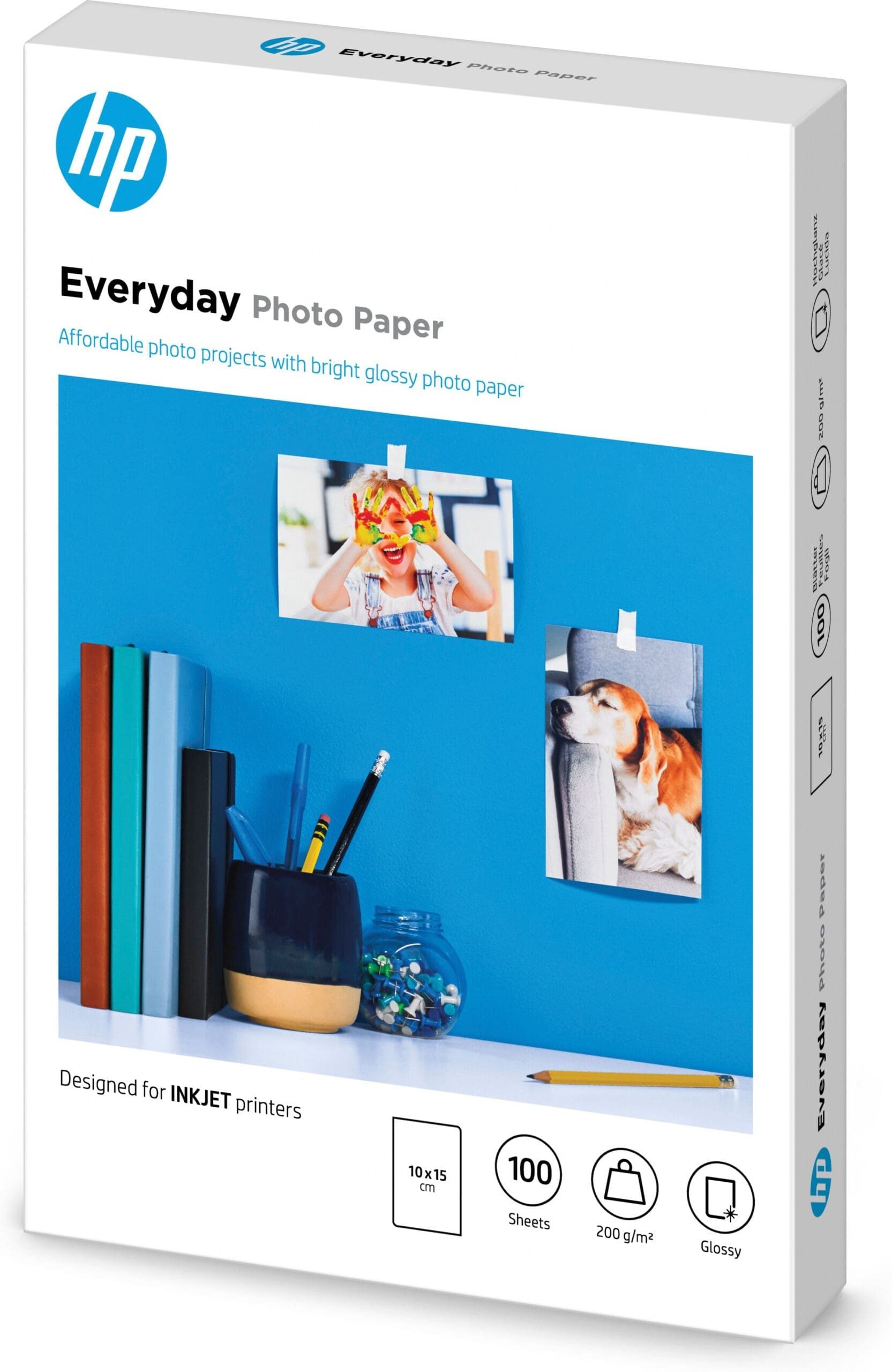 HP HP Everyday-Fotopapier, glänzend - 100 Blatt/10 x Tintenpatrone