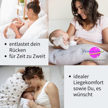 Babymajawelt Stillkissen Stillkissen Perlenfüllung Seitenschläferkissen XL, BiG Dream Kissen, Schwangerschaftskissen - Speichert Wärme!, Made In EU, Prall gefüllt, Individuell anpassbar