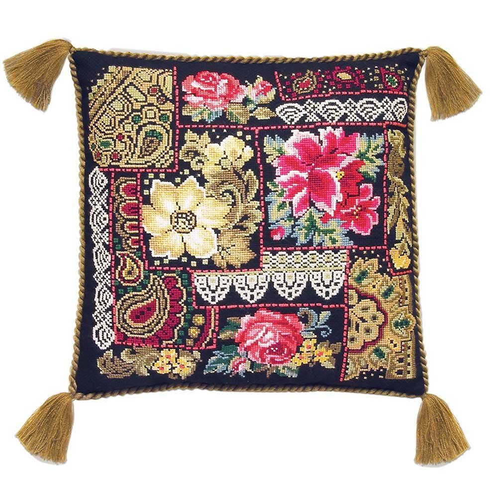 Riolis Kreativset Riolis Kreuzstich-Set "Blümenkissen", Zählmuster, (embroidery kit by Marussia)