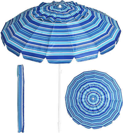 KOMFOTTEU Sonnenschirm Terrassenschirm, Ø 250 cm, Marineblau