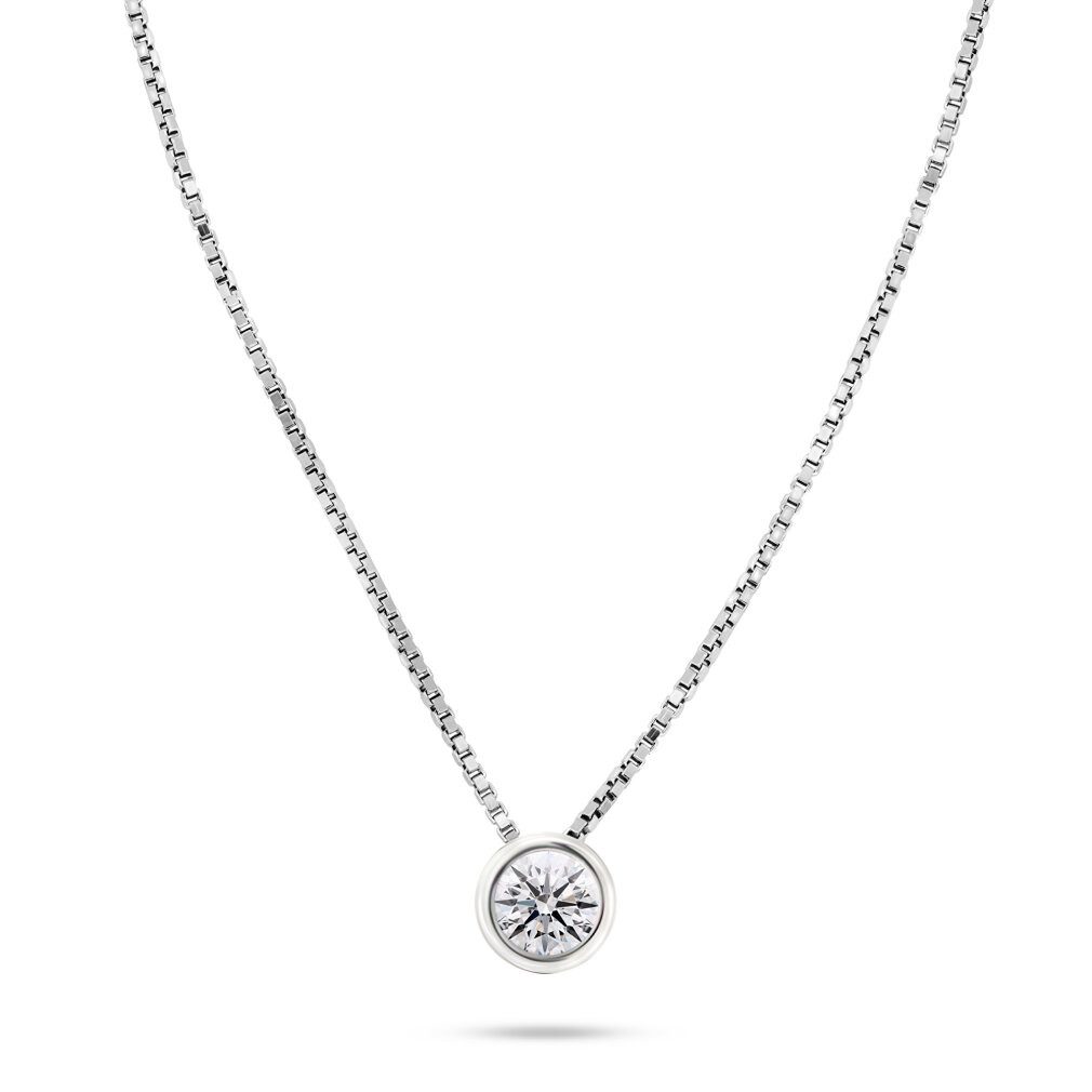Brilio Silver Kette mit Einhänger Zeitloses Silbercollier mit Zirkon NCL75W