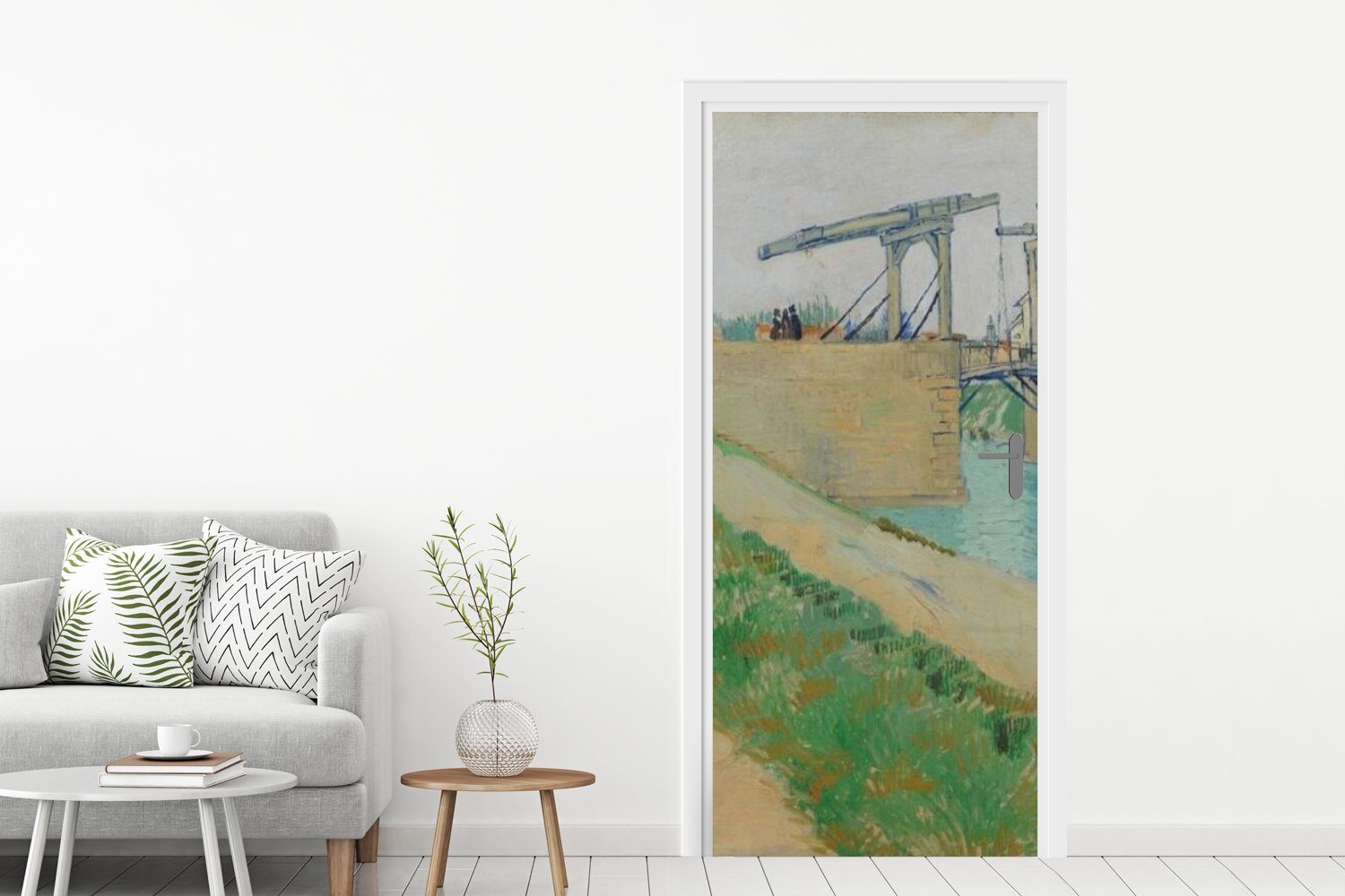 Tür, Vincent MuchoWow - Türaufkleber, bedruckt, (1 75x205 Die Matt, für van Langlois Brücke Gogh, von St), Türtapete cm Fototapete