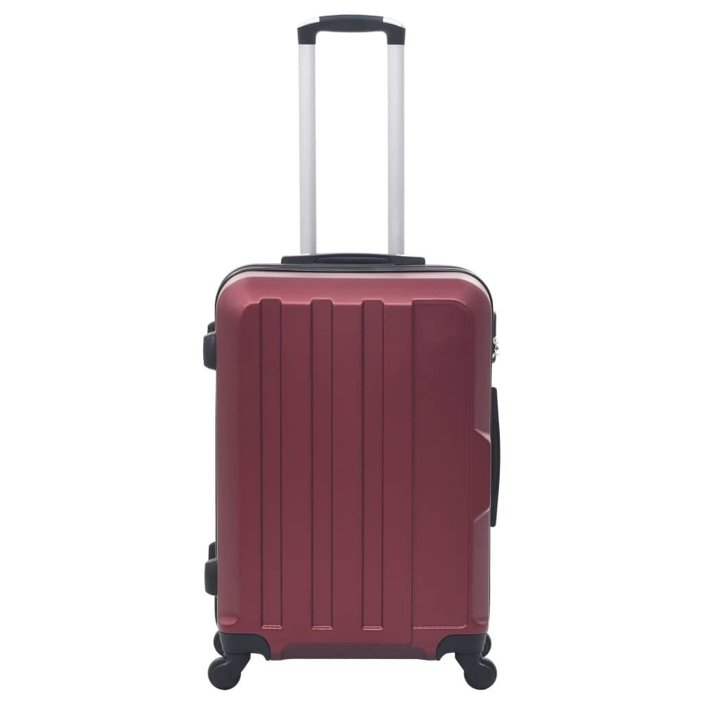 vidaXL Hartschalen-Trolley Hartschalen-Trolley-Set 3 Stk. Weinrot ABS