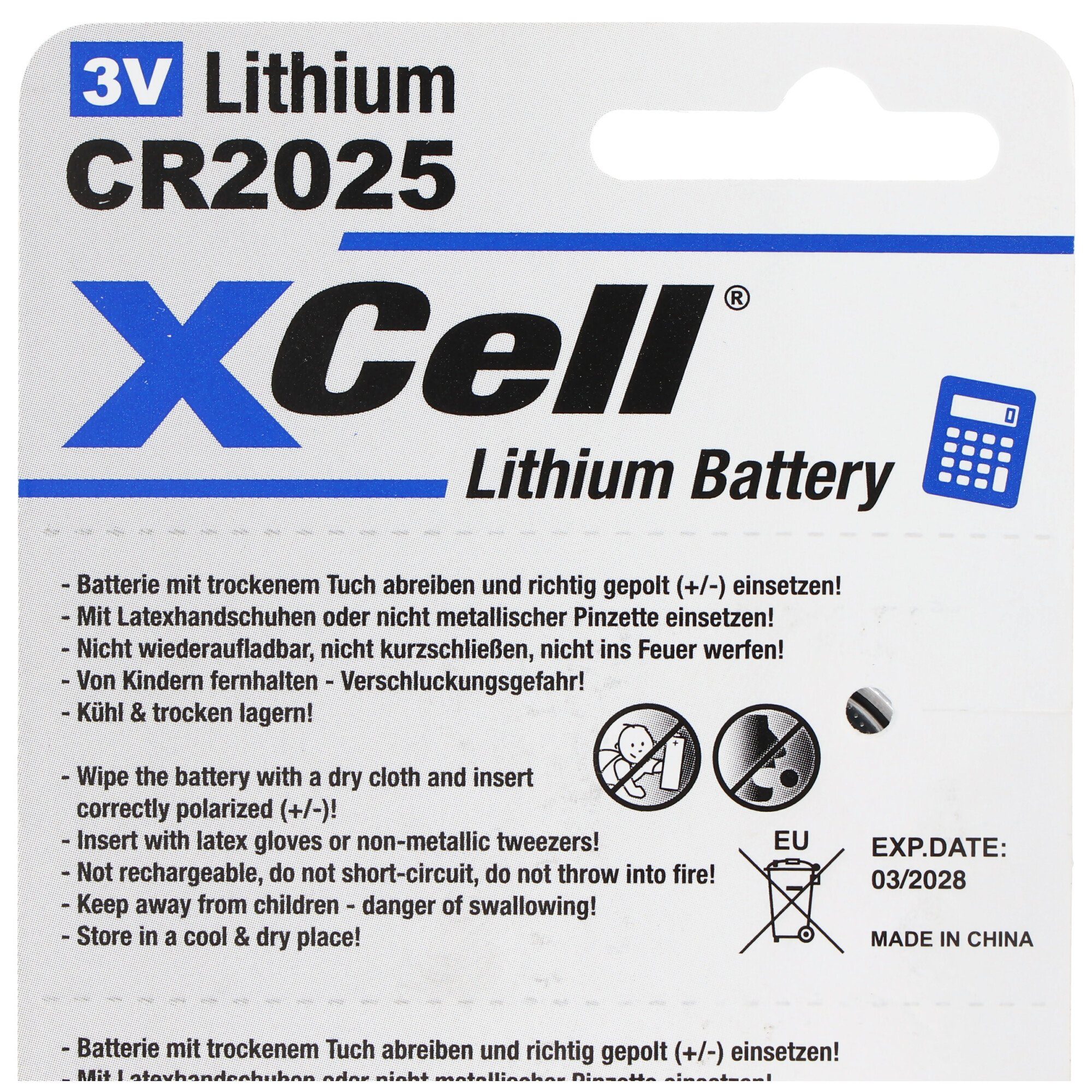 XCell 5er-Sparset Batterie Lithium praktisch 3V, CR2025 CR2025 im Batterie, (3,0 Batterien V)