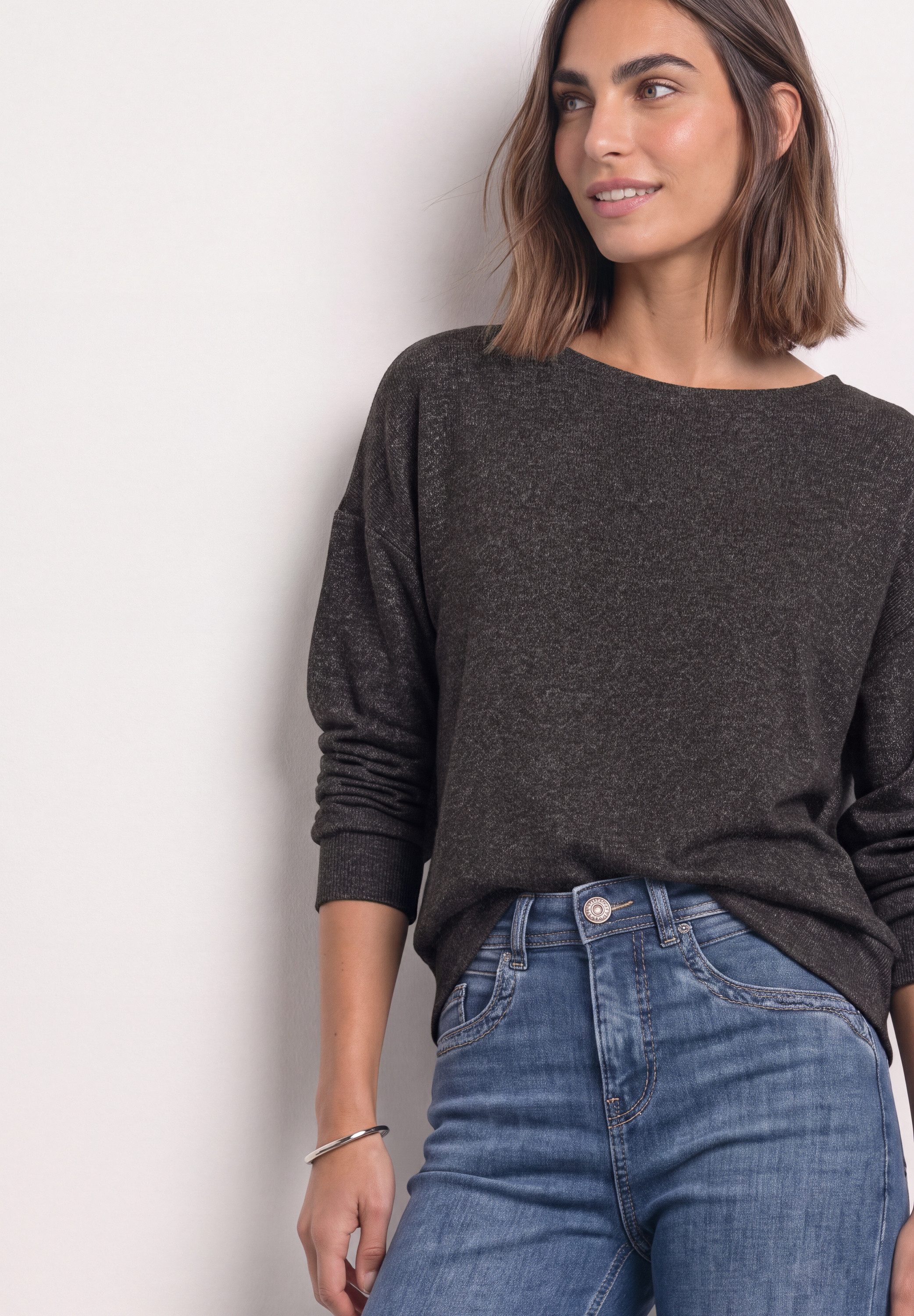 STREET ONE Langarmshirt mit Elastikbund