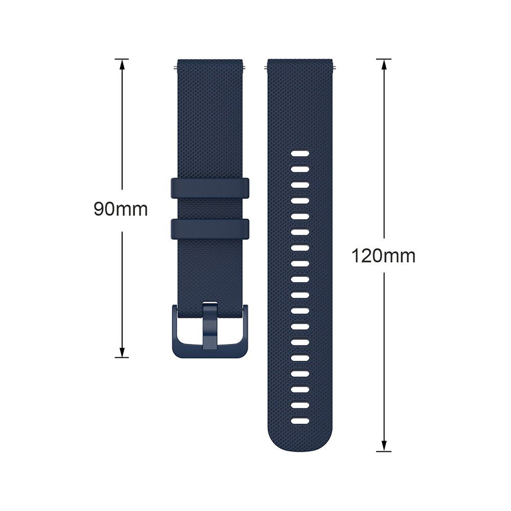 BTTO Smartwatch-Armband Silikonband Uhrenarmband Wasserdicht 18 mm/20 mm/22mm Breiten, 6 Farben, SmartWatch-Armband für Samsung Galaxy Watch/Huawei Watch/Garmin/Fossi