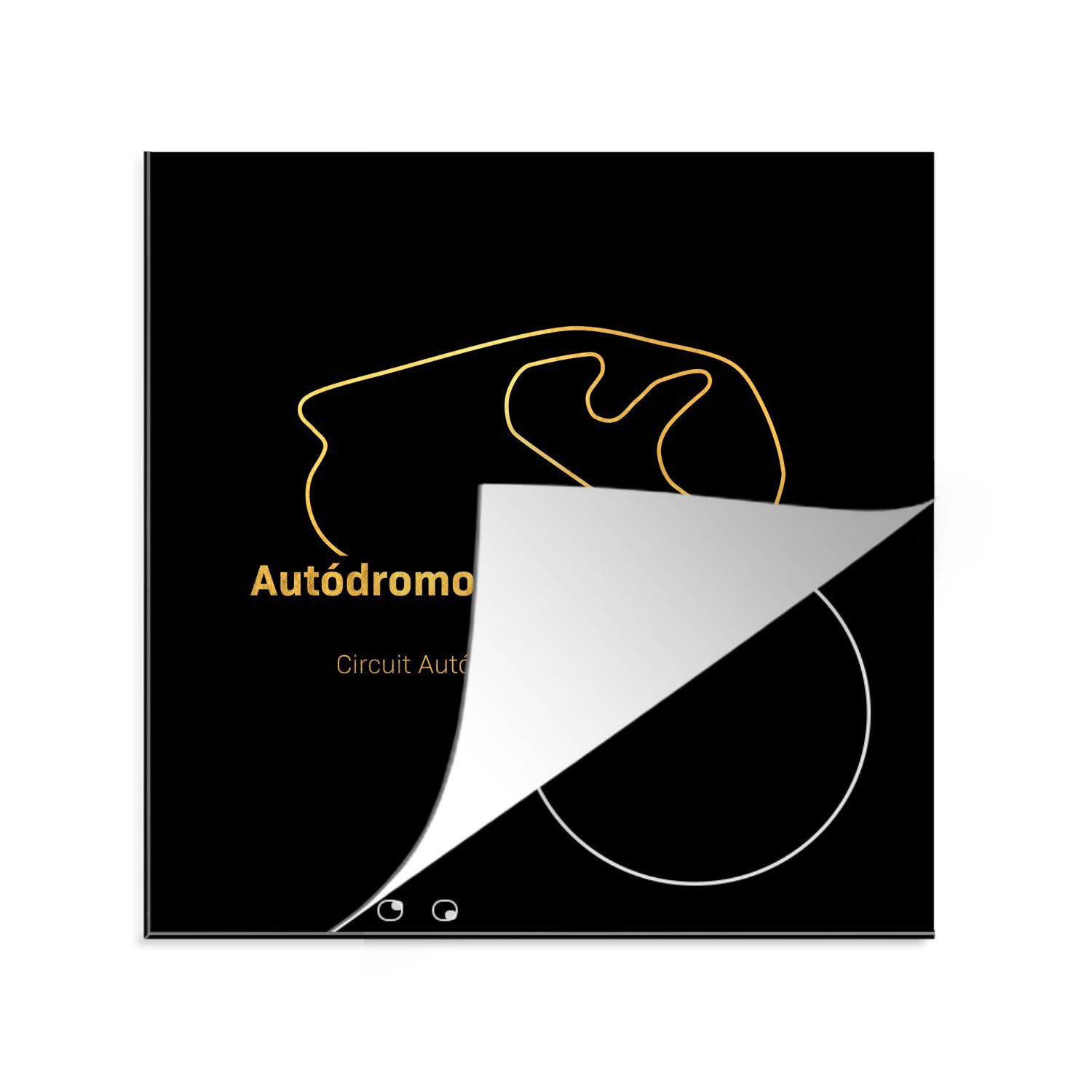 MuchoWow Herdblende-/Abdeckplatte Brasilien - F1 - Rennstrecke, Vinyl, (1 tlg), 78x78 cm, Ceranfeldabdeckung, Arbeitsplatte für küche