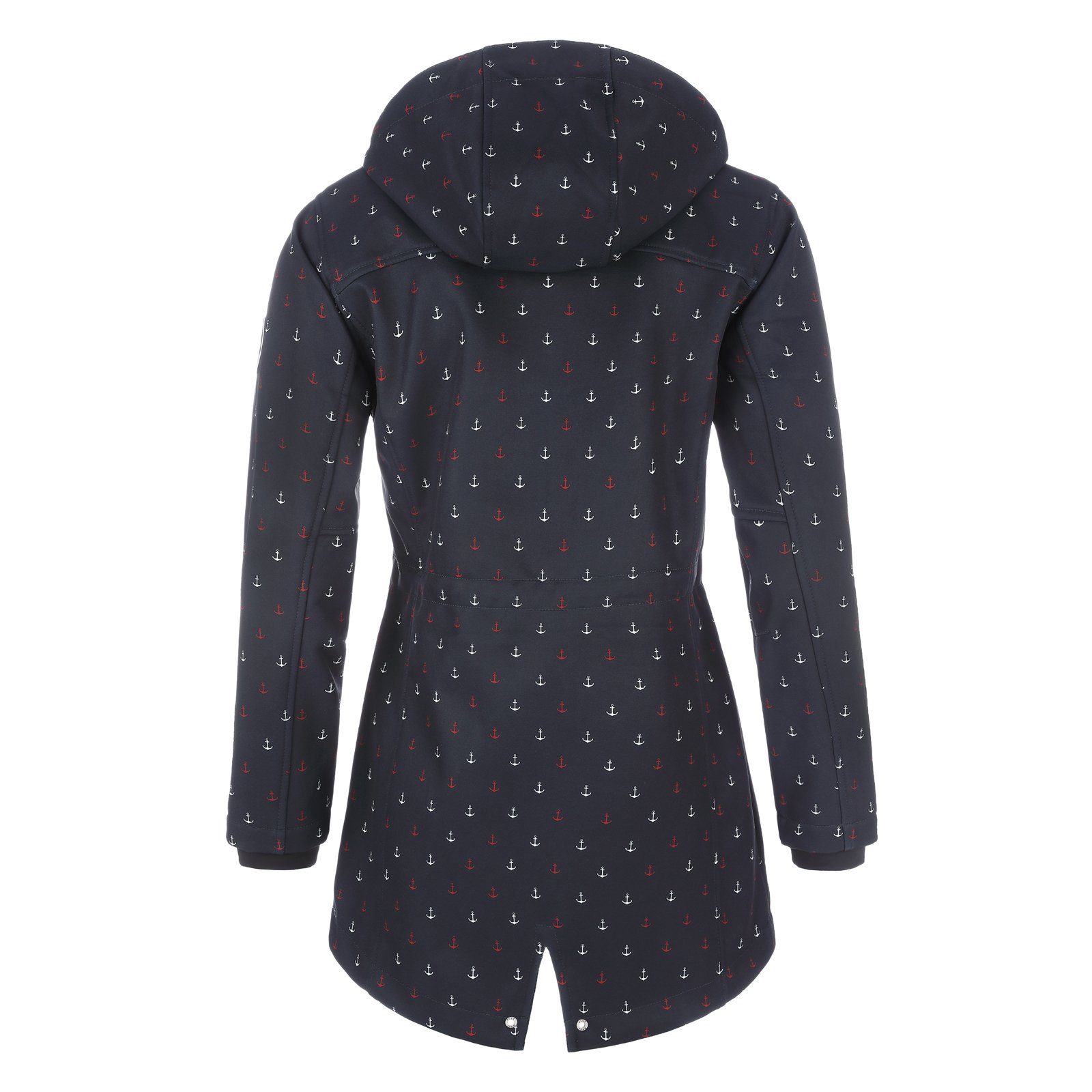 Anker-Print Regenjacke Jana Blue mit Kapuze marine Softshellmantel - Softshelljacke mit Damen Wave