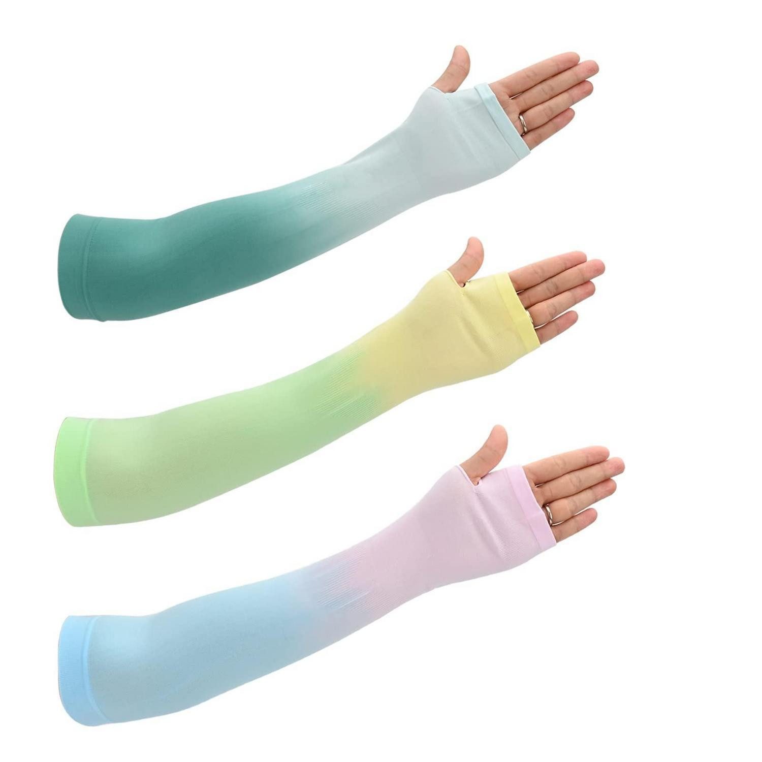 LuxusKollektion Armlinge Arm Sleeves 3 Paar UV-Schutz Kühl-Armstulpen Gradient