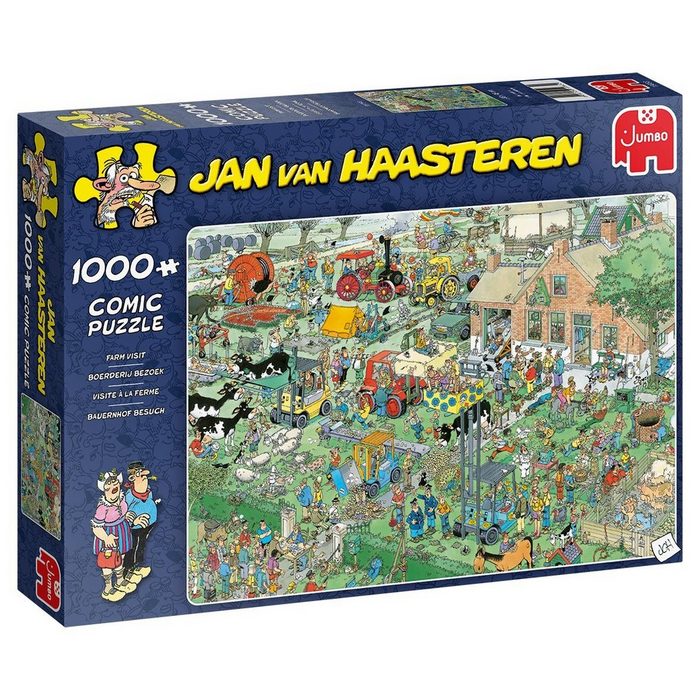 Jumbo Spiele Puzzle 19063 Jan van Haasteren Bauernhof Besuch 1000 Puzzleteile