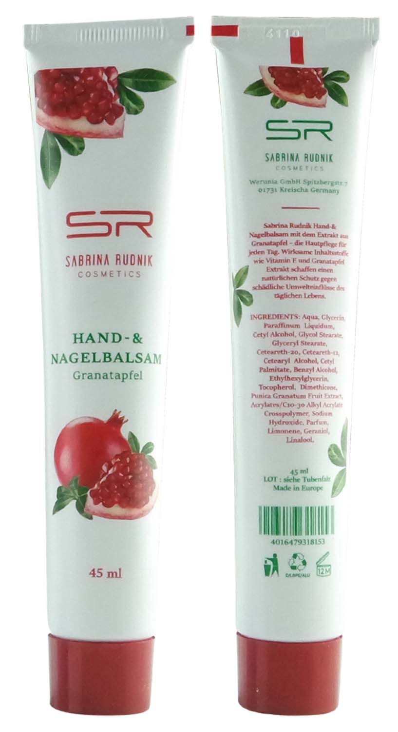 varivendo Handcreme 3x Hand- & Nagelbalsam 45ml Granatapfel Handcreme Set Tuben, 3-tlg., Handbalsam Handcreme Nagelpflege Hautpflege Creme
