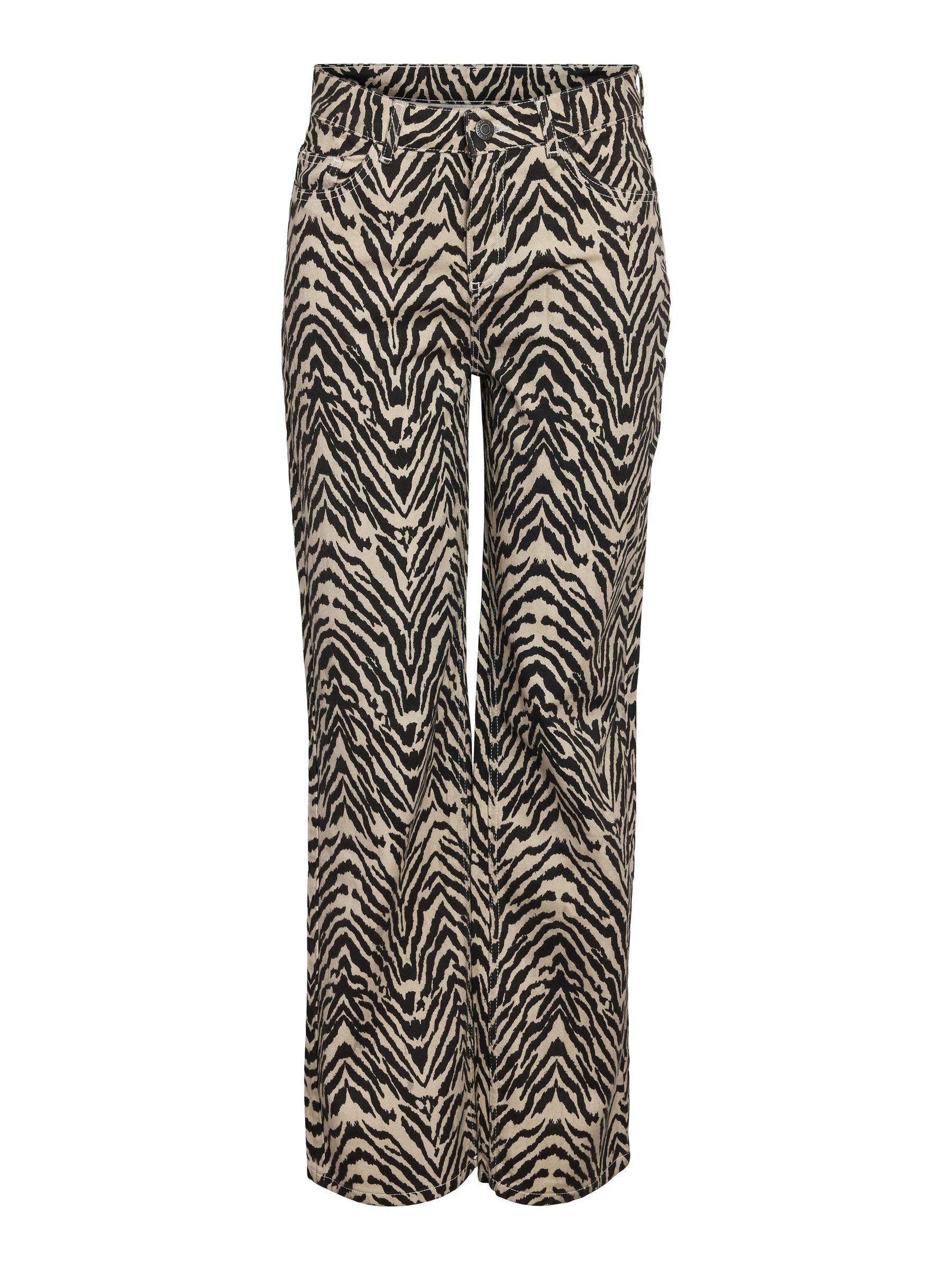 Noisy may Boyfriend-Jeans Straight Fit Джинсы mit Zebra-Print Denim Stoffhose NMMARLEY HW STRAIGHT ZEBRA JEANS FO077ZB
