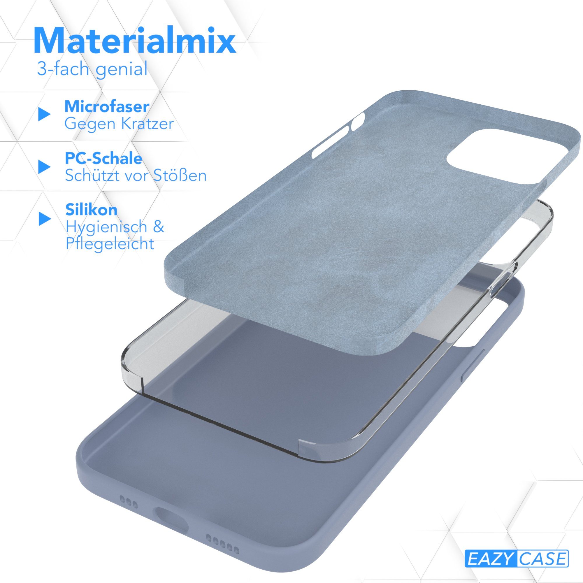 EAZY CASE Handyhülle Premium Silikon Case für Apple iPhone 13 Pro Max 6,7 Zoll, Hülle mit Kameraschutz Bumper Case stoßfest Handy Softcase Eis Blau – Bild 5 von 5