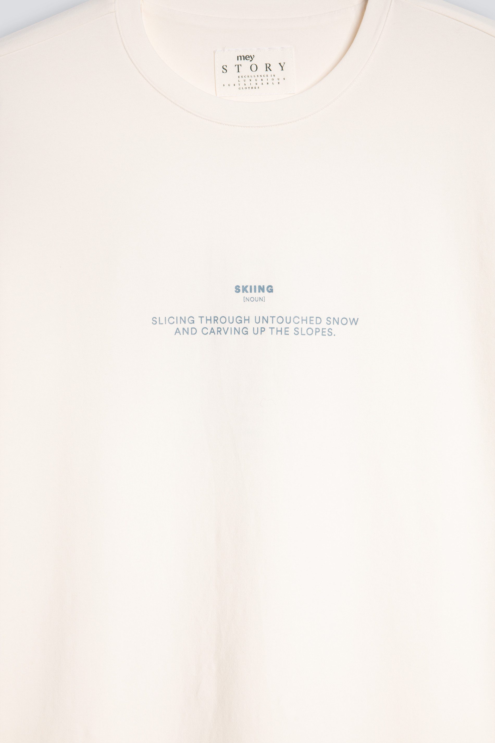 Mey Kurzarmshirt Mey Herren T-Shirt Serie Skiing Text-Print (1-tlg)
