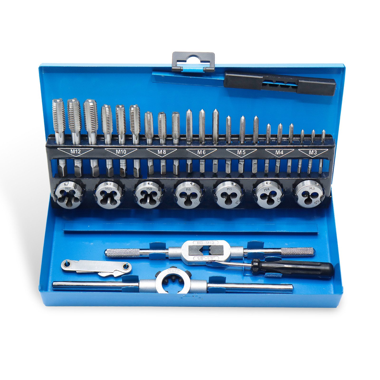 CCLIFE Gewindeschneider M3-M12 Gewinde Schneider Gewindeschneidsatz Gewindebohrer, Packung, 31-tlg.