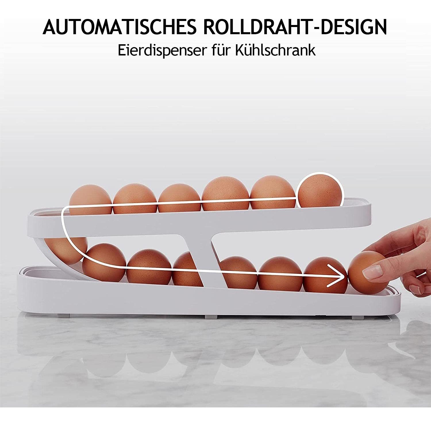 zggzerg Schichten 2 Kühlschrank Eierhalter mit aus Eierkorb Kunststoff-Acryl für