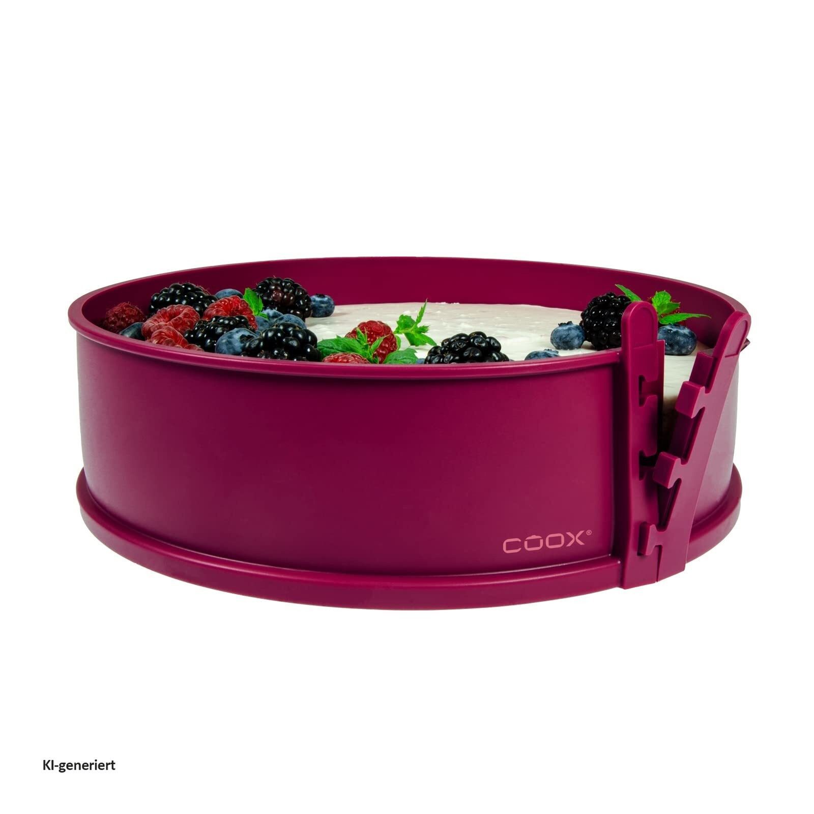 coox Springform Springform Ø 26 cm mit Servierplatte Rot, (Stück 1-tlg), Backform