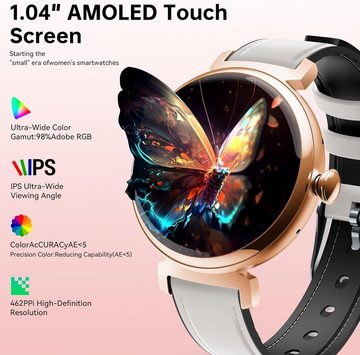 OUKITEL IP68 Wasserdicht Frauen's Smartwatch (1,04 Zoll, Android / iOS), mit Stilvolle Multifunktional, Lange Akkulaufzeit