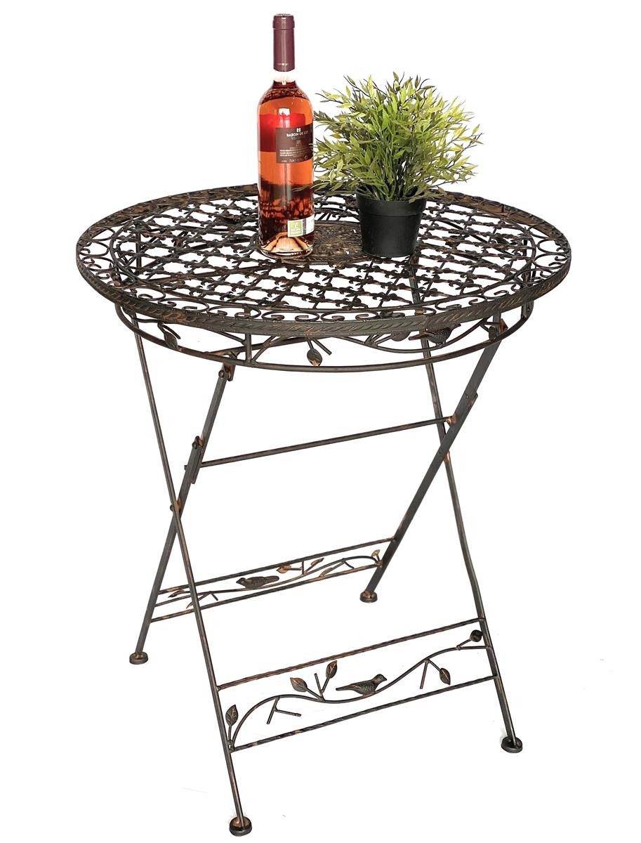 DanDiBo Gartentisch Tisch Bistrotisch Antik Rund Gartentisch Metall 1850 Avis Eisentisch