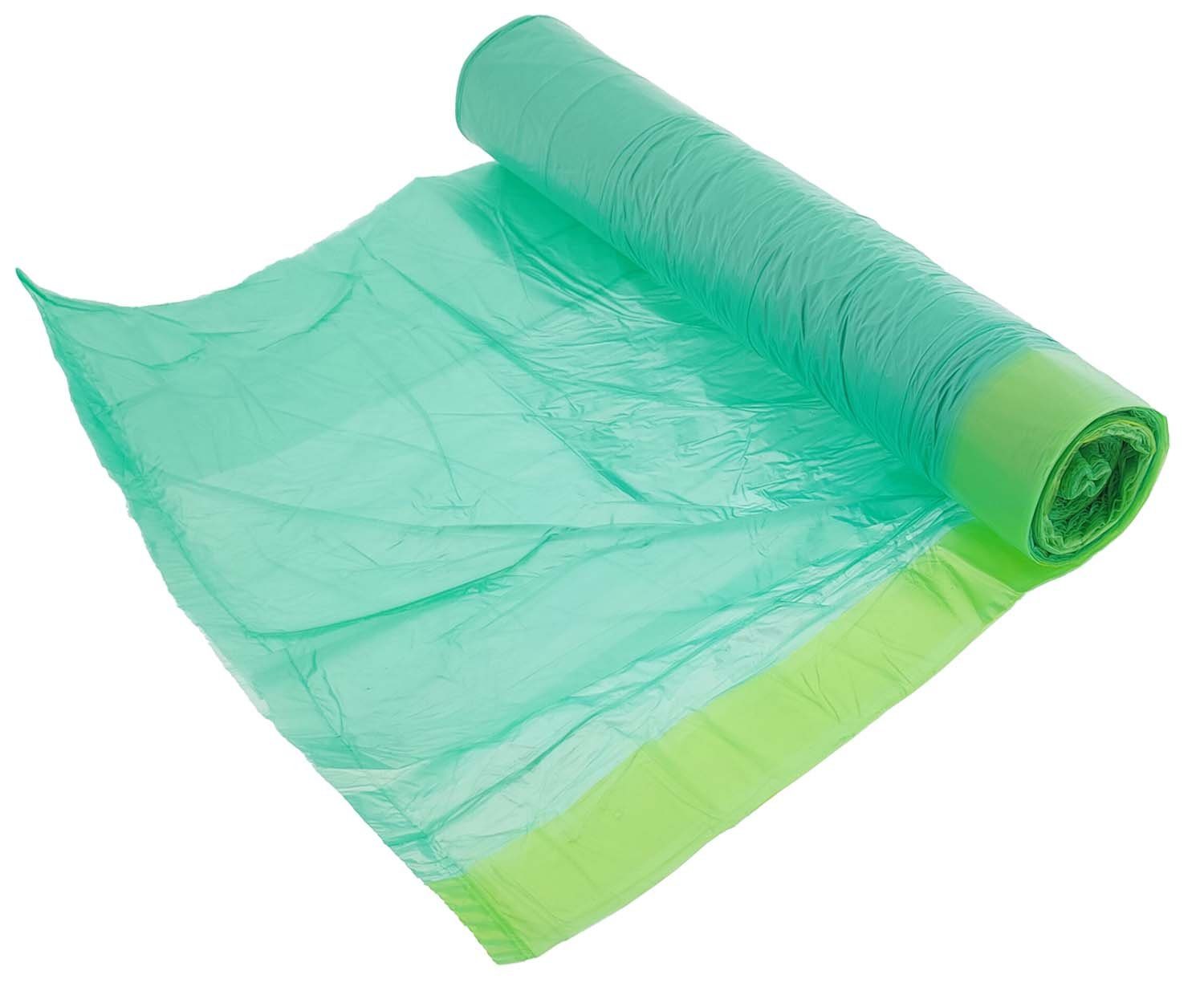 Ulith Müllbeutel Müllbeutel 60L Grün Zugband 20 Stück, Zubehör für Mülleimer, Abfallbeutel Mülltüte Tüte Beutel Bag Sack Säcke Abfalltüte