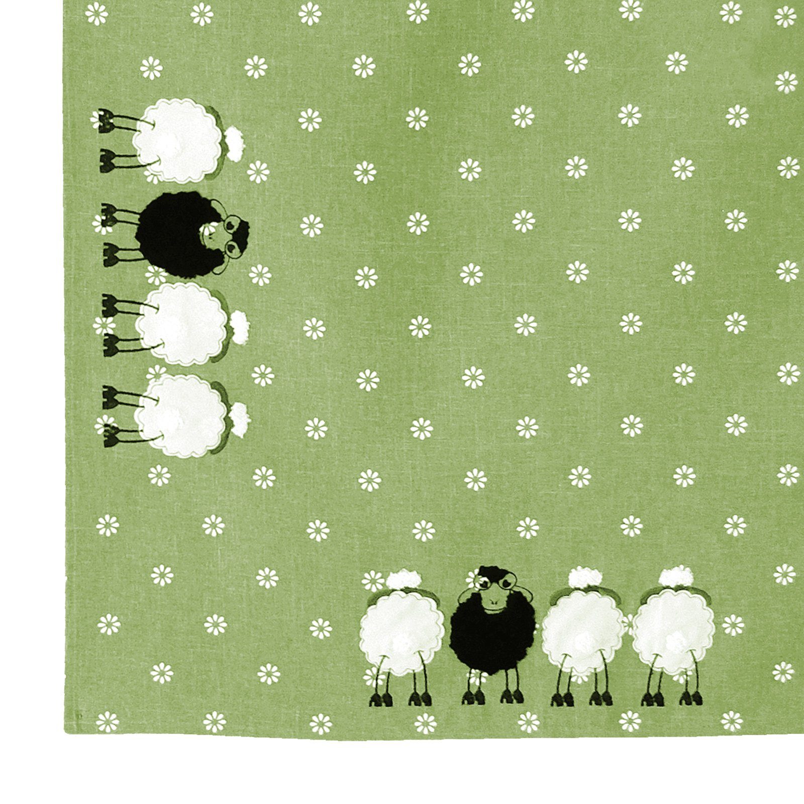 heimtexland Tischdecke Gobelin Tischdeko Osterdeko Tischset Deko Kissen (1-tlg), Mitteldecke 85x85 I Deko Applikation I Leinen-Optik I grau