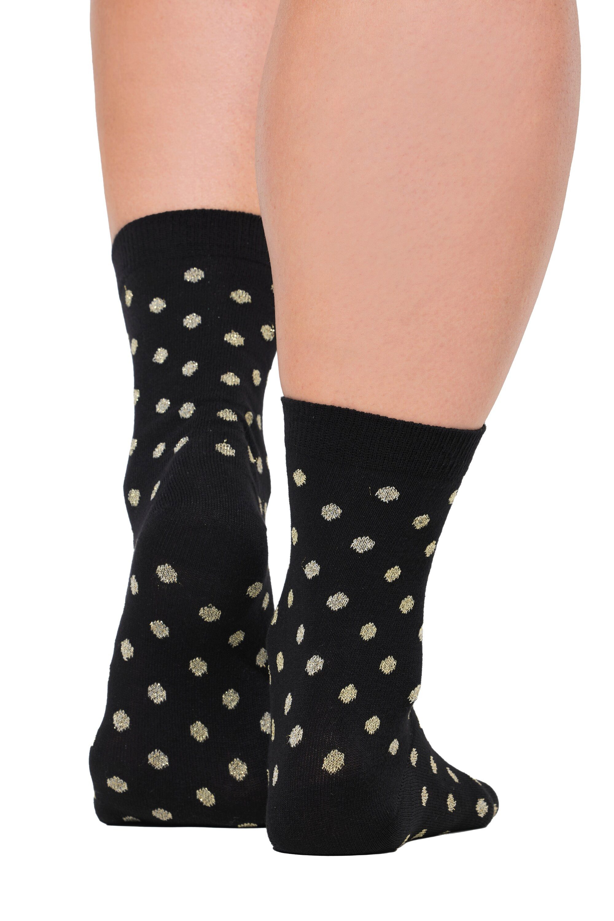 Ulla Popken Kuschelsocken Strümpfe 3er-Pack Tupfen/Glitter