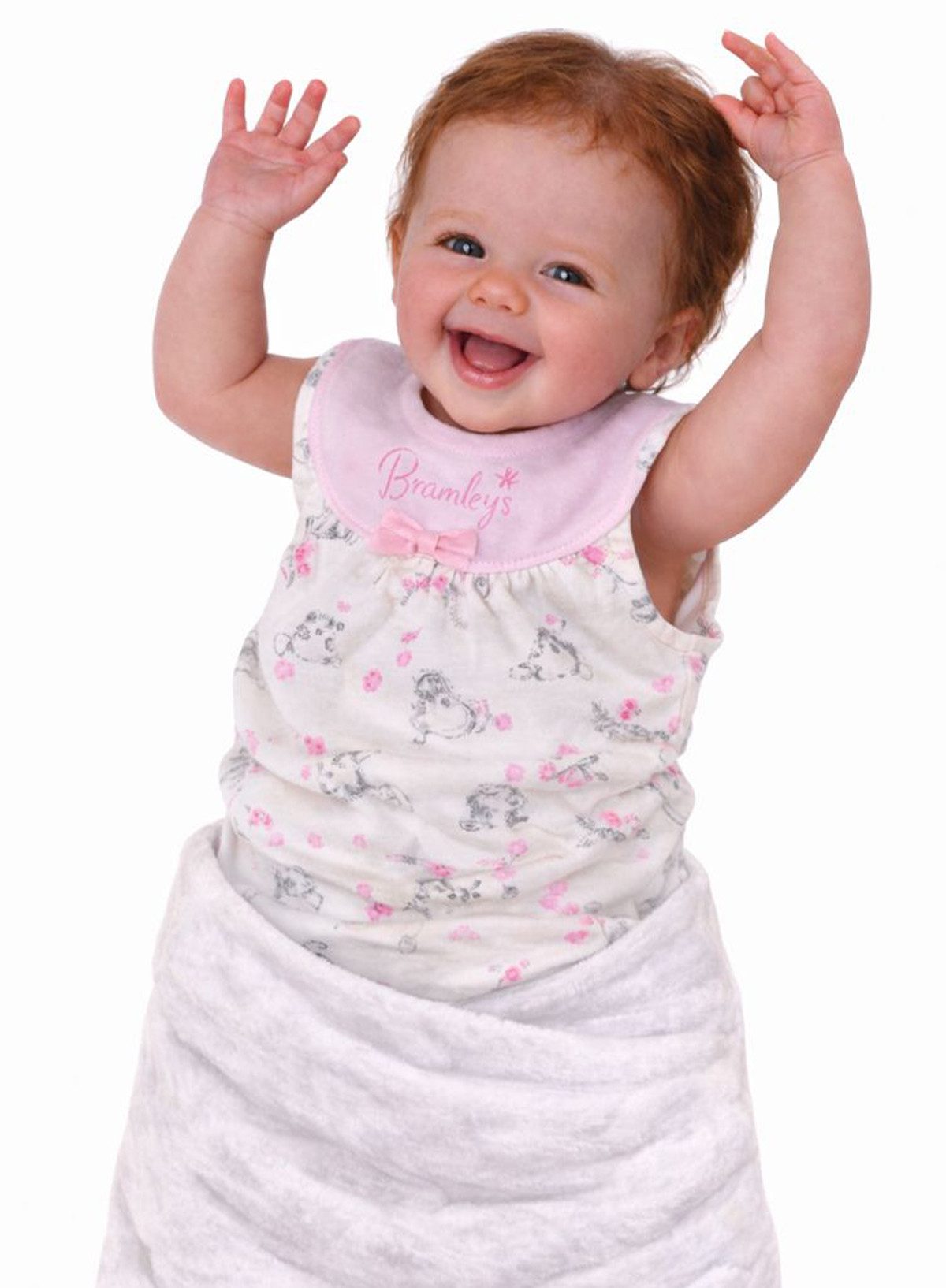 Disney Body Baby Body ärmellos in Creme Rosa gemustert