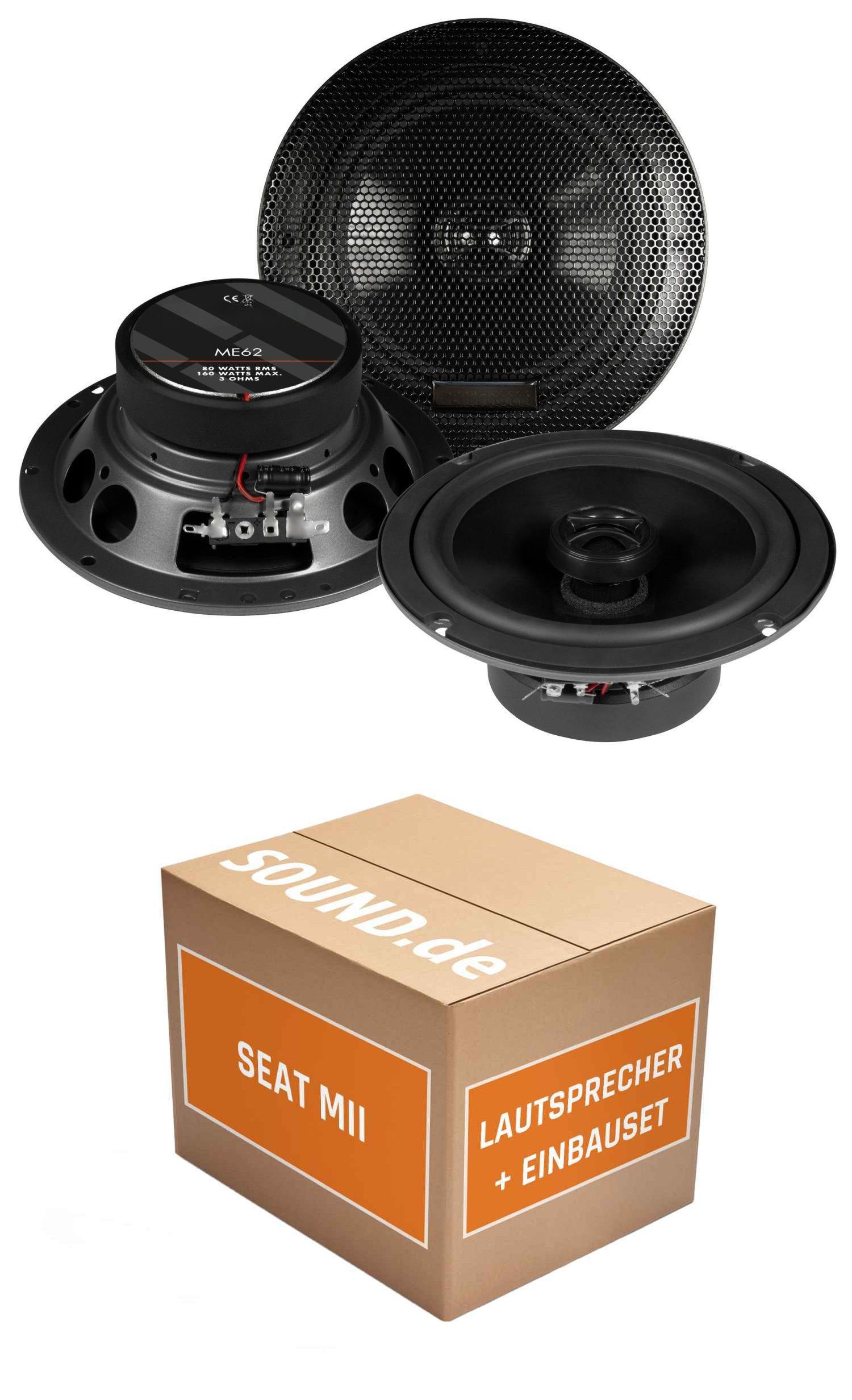 JUST SOUND best choice for caraudio Lautsprecher Boxen Einbauset Musway ME62 Seat Mii Auto-Lautsprecher (80 W)