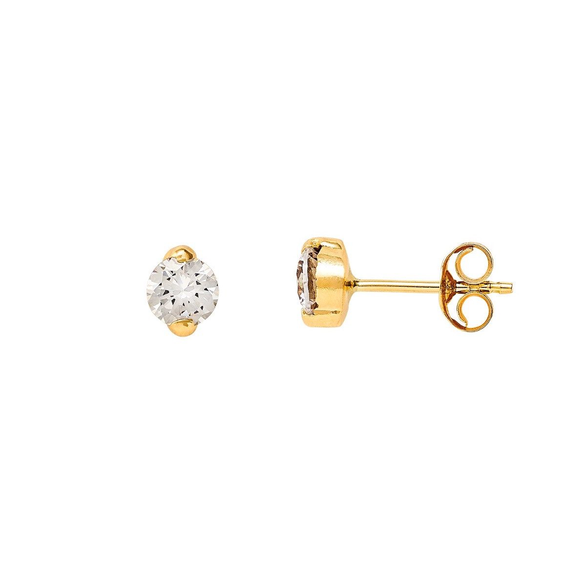 Paar Ohrstecker XG14K4072G Ohrstecker Ohrringe Mädchen Damen Zirkonia Gelbgold 585/-