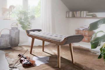 KADIMA DESIGN Sitzbank Maßholz/Leder/Stoff-Sitzmöbel, Modern, Chesterfield-Stil, robust