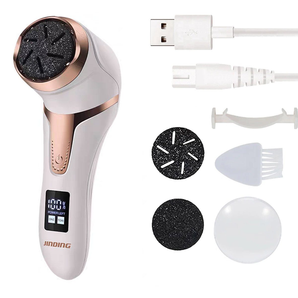 DOPWii Elektrischer Пемза Pediküregerät, wiederaufladbare Fußpflege, 2 Geschwindigkeiten