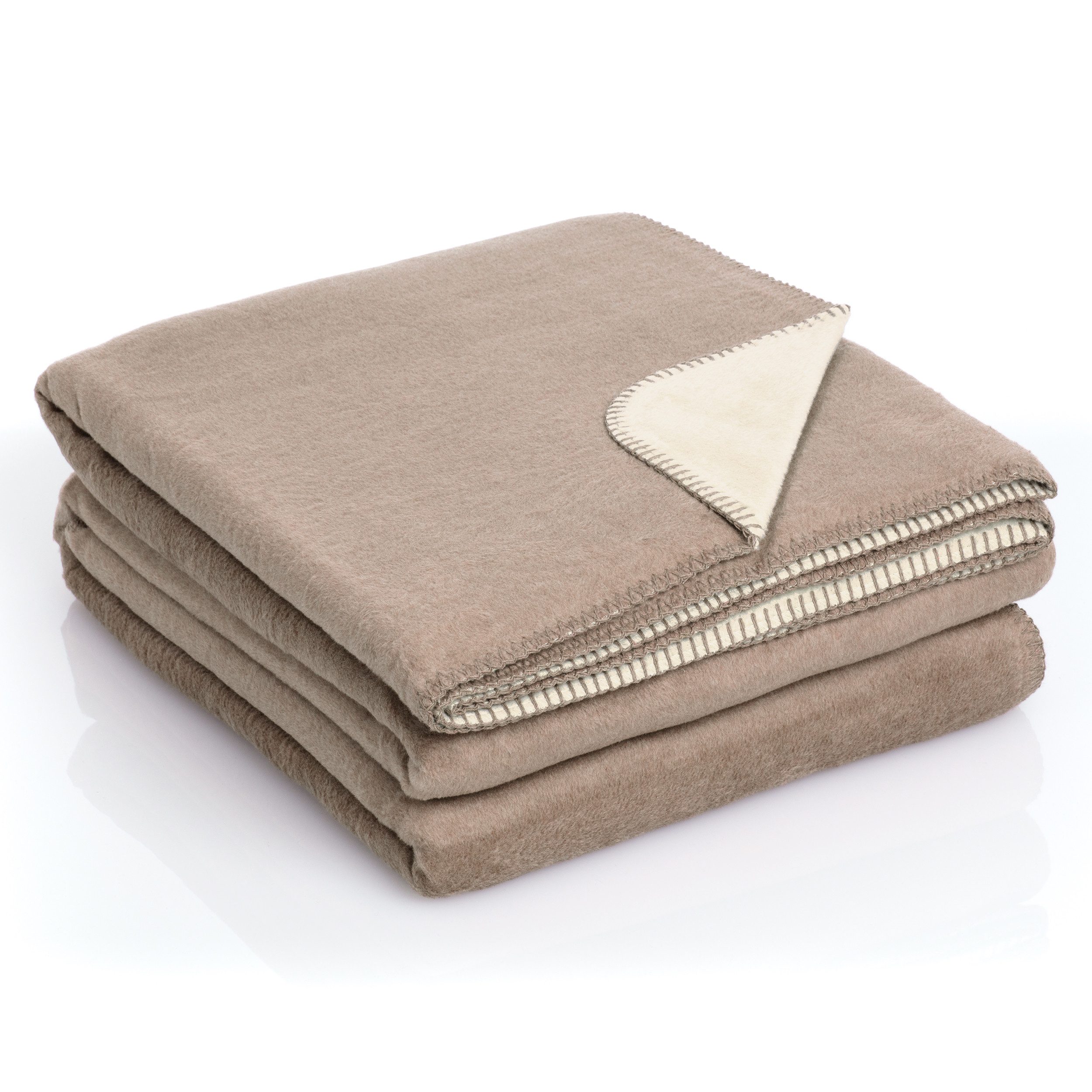 Wohndecke Moon Kuscheldecke Doubleface Baumwollmix gekettelter Rand, MOON Heimtextilien, Kuscheldecke