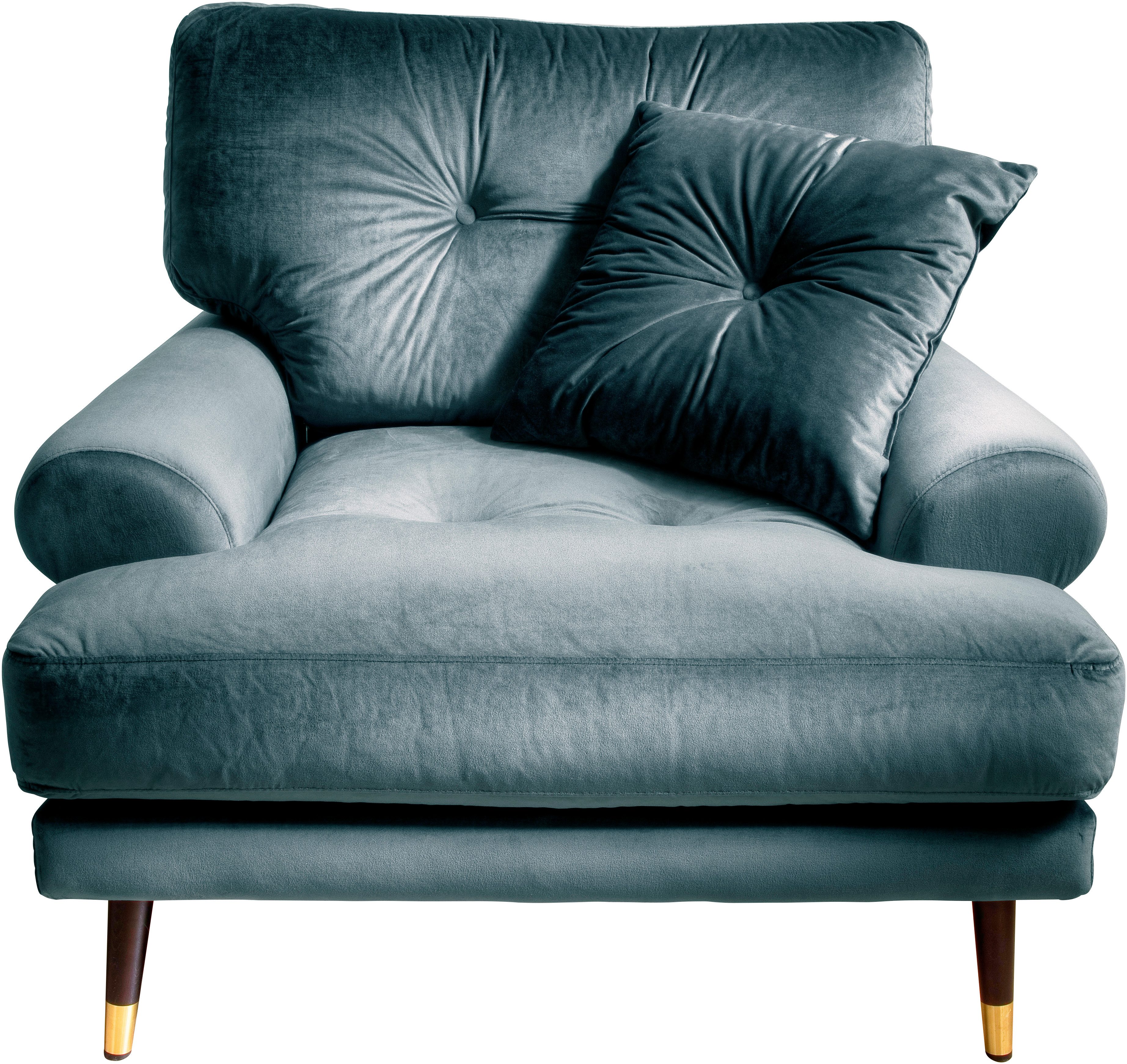 Trends by HG Loungesessel TOKIO, in Microfaser mit hochwertigem Holz/Metallfuß