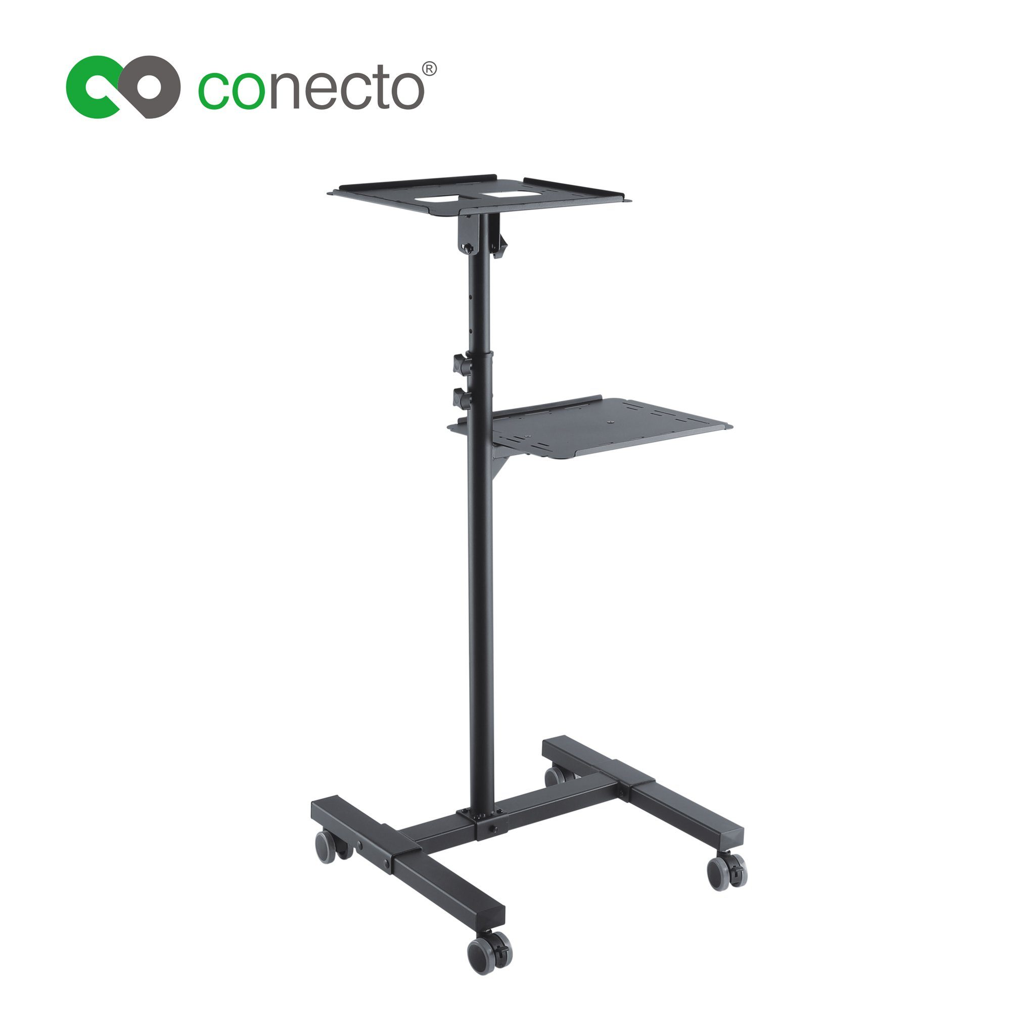 conecto Beamer-Deckenhalterung Beamerwagen Ständer für Projektor, (höhenverstellbarer Projektortisch mit Rollen für Beamer und Laptop)