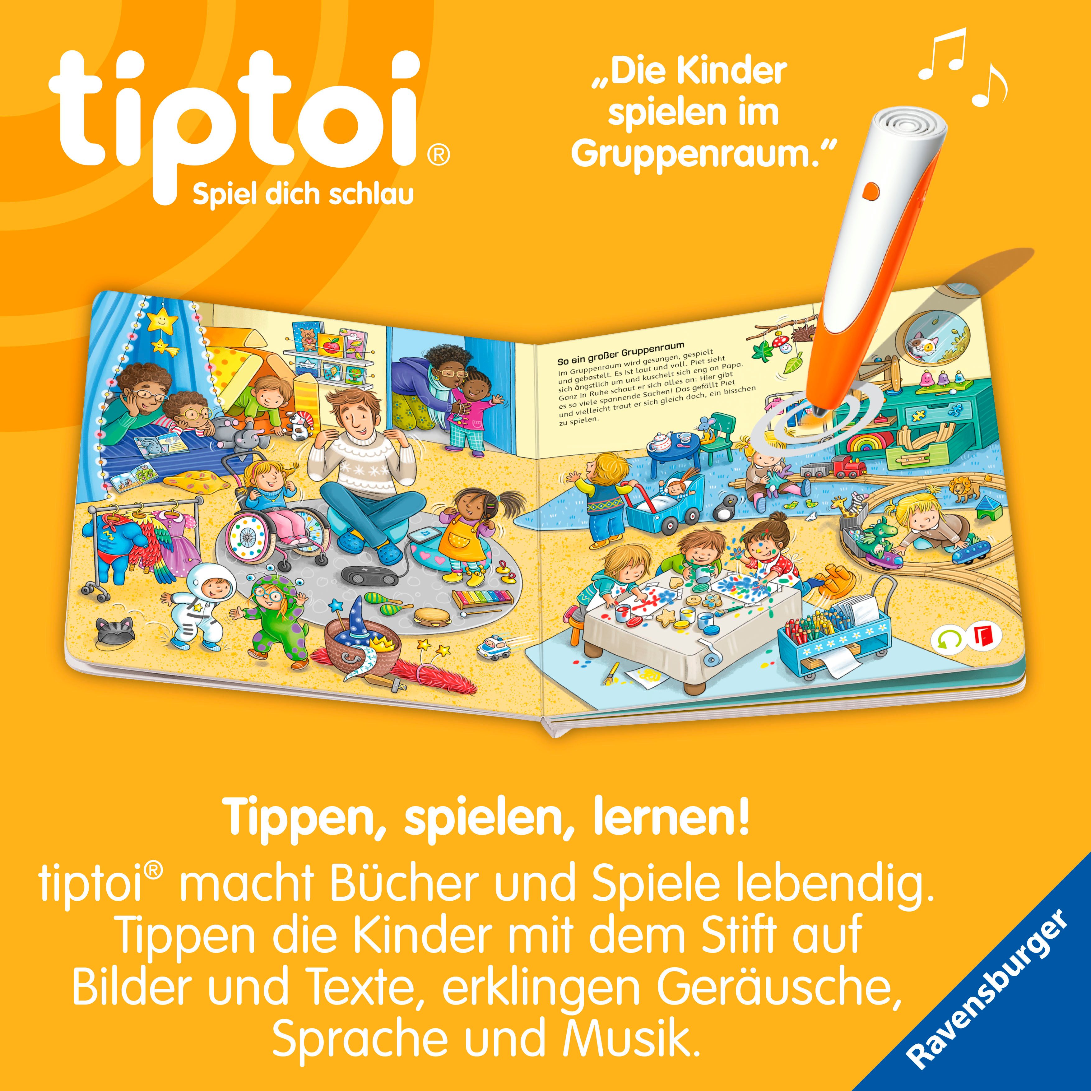 Ravensburger Kinderbuch tiptoi® Abenteuer Großwerden - Piet kommt in den Kindergarten, Made in Europe