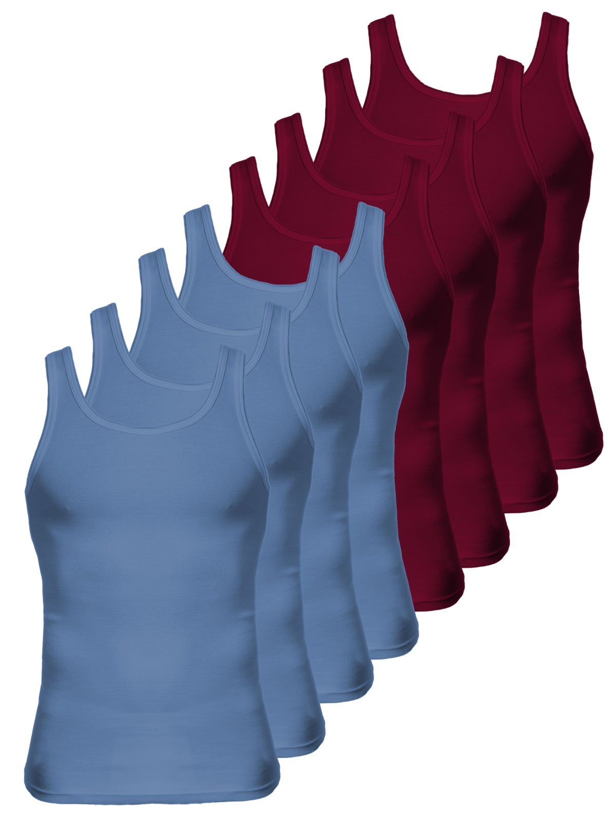Herren atlantis Sparpack 8er Unterhemd (Spar-Set, Cotton Bio 8-St) - Achselhemd rubin KUMPF