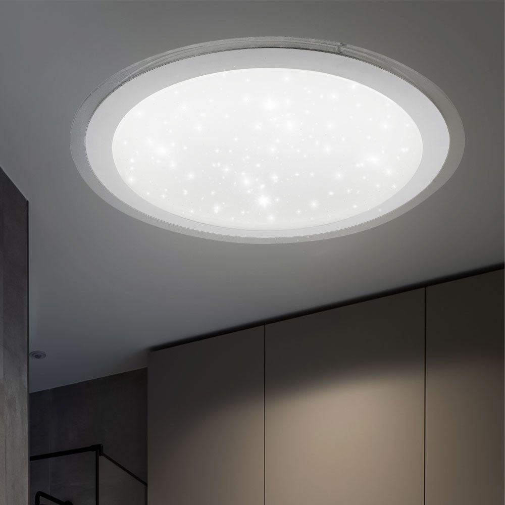 etc-shop LED Deckenleuchte, Warmweiß, LED Deckenleuchte mit Sternenhimmel Deckenlampe Schlafzimmer Modern