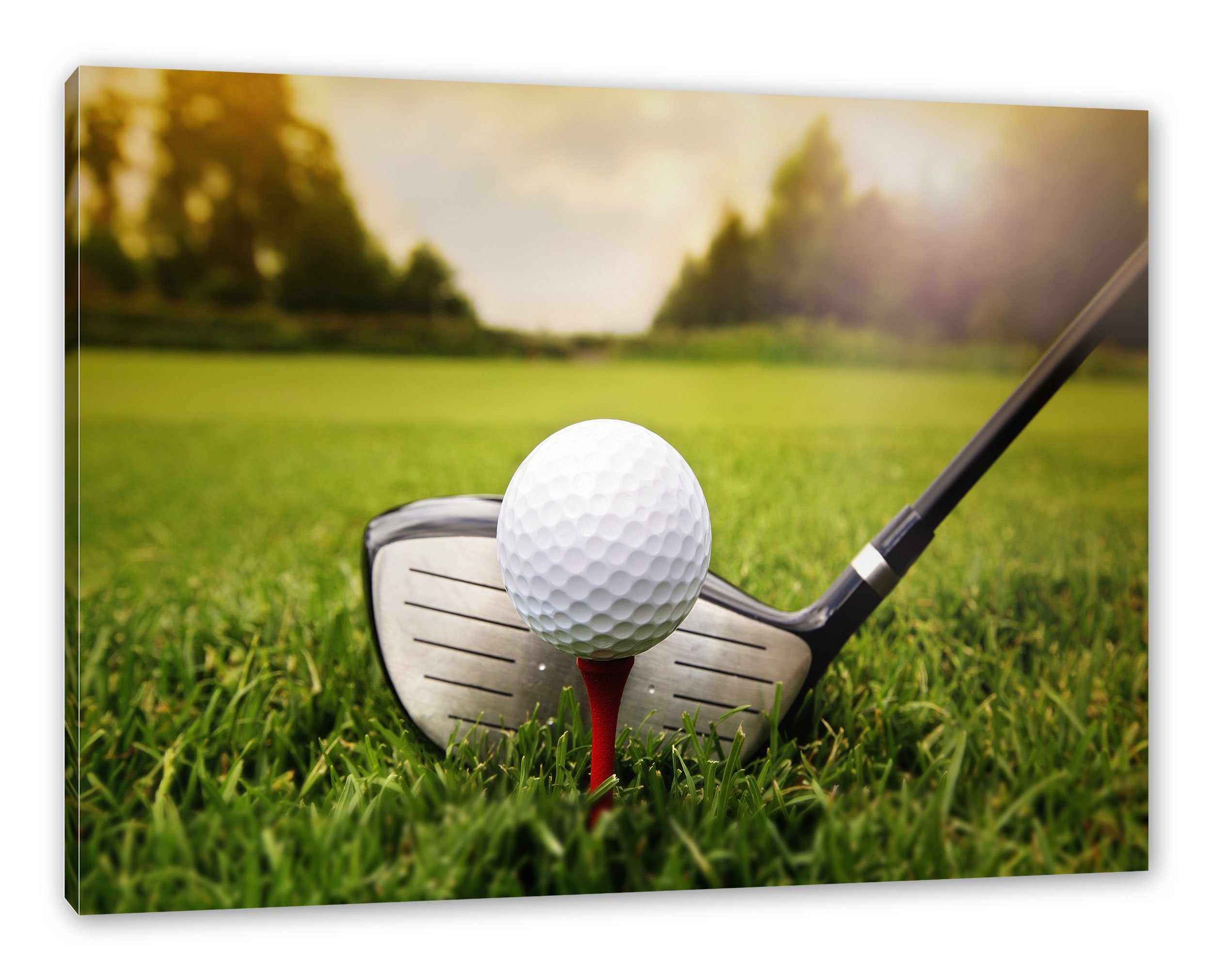 Pixxprint Leinwandbild Golf Abschlag, Golf Abschlag (1 St), Leinwandbild fertig bespannt, inkl. Zackenaufhänger