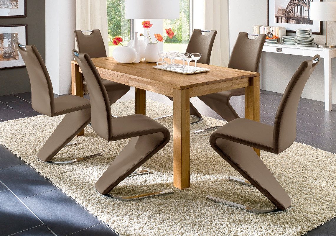 MCA furniture Esszimmerstuhl 2er Set Freischwinger Stuhl Amado, braun (2er-Set)