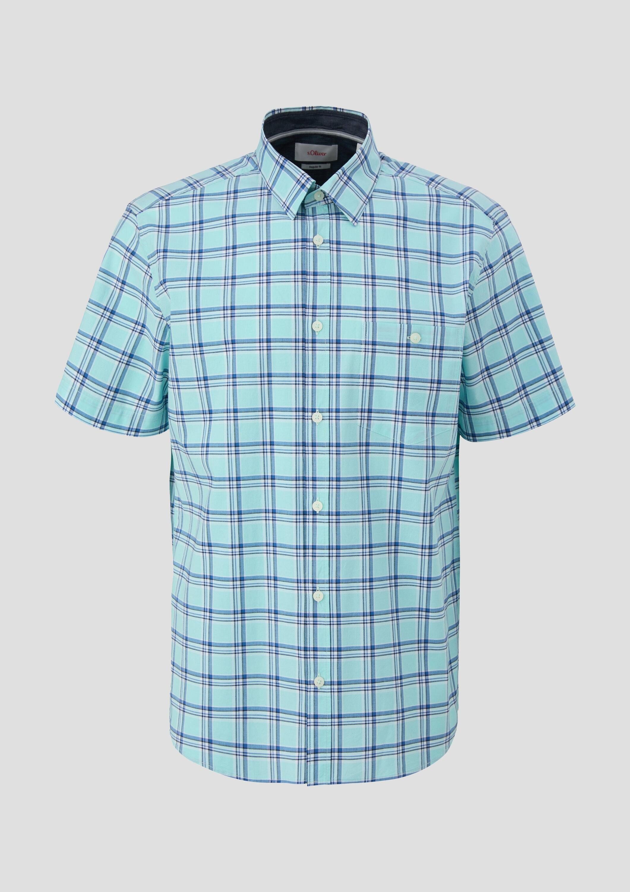 s.Oliver Kurzarmhemd Hemd Regular: Gemustertes Kurzarmhemd mit Brusttasche