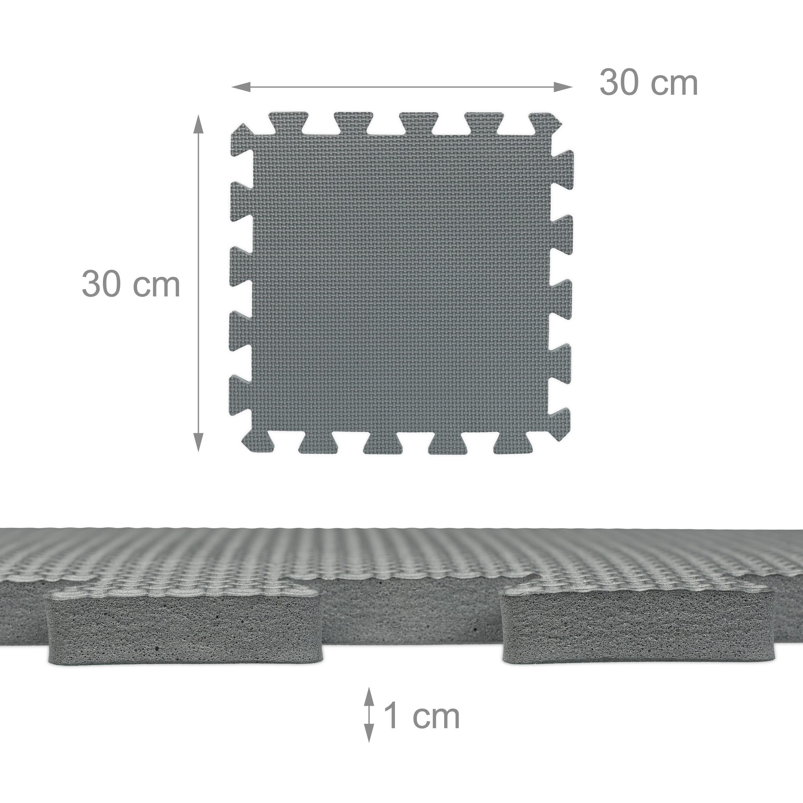relaxdays Spielmatte Puzzlematte 3-farbig Set (18er Set, 18-St), Design A