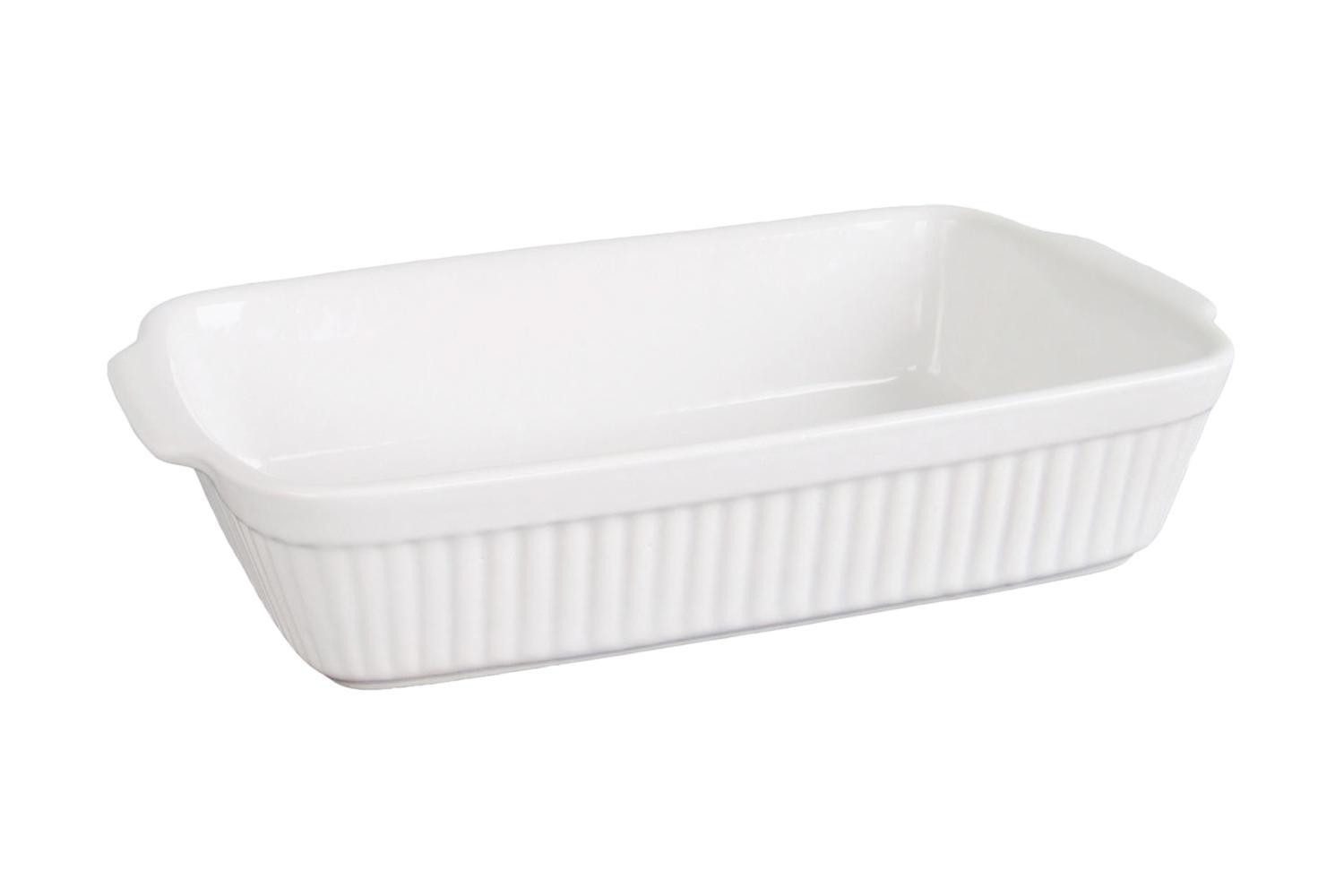 CreaTable Auflaufform CLASSIC, 36 x 20 cm, Weiß, mit Griffen, Steinzeug, (1-St), 2,5 Liter Fassungsvermögen